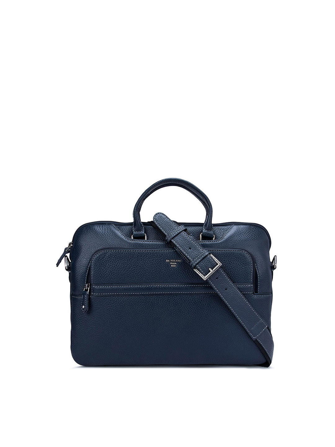 

Da Milano Men Navy Blue Textured Leather Laptop Sleeve