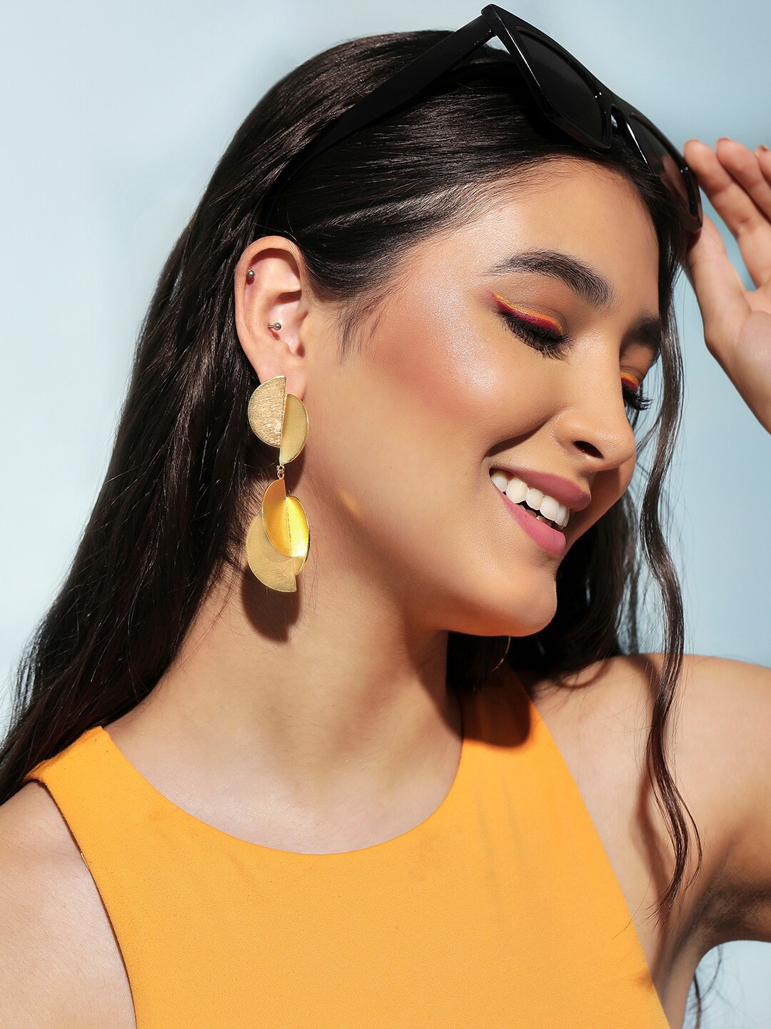 

Rubans Voguish Gold-Toned 24k Gold Plated Classic Drop Earrings