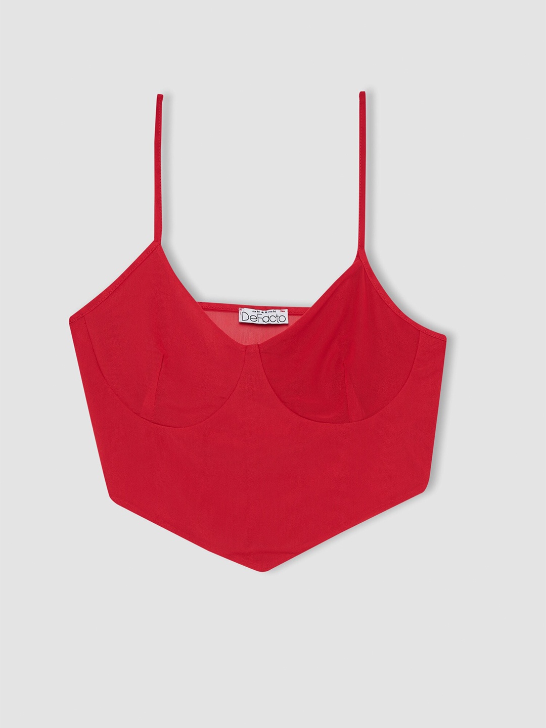 

DeFacto Women Red Solid Crop Top