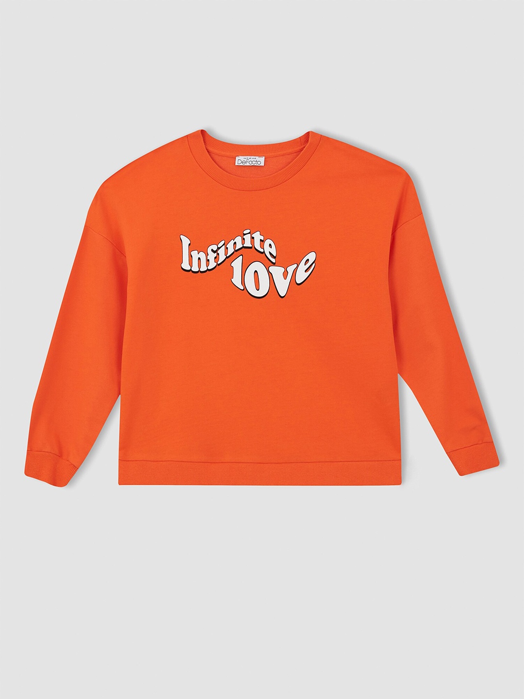 

DeFacto Women Orange Typography Printed Sweatshirt