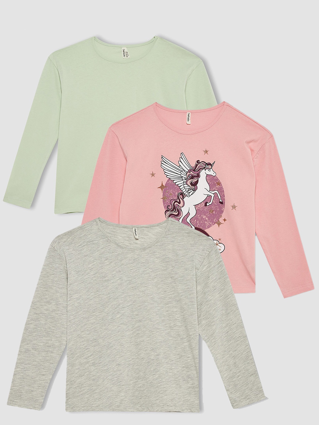 

DeFacto Pink Pack of 3 Print Top