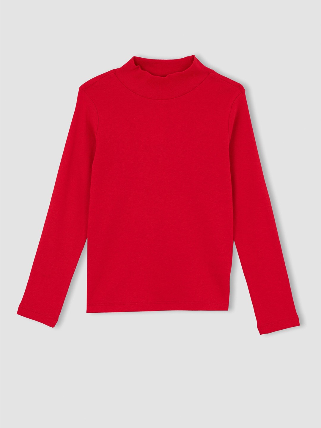 

DeFacto Girls Red Solid Pure Cotton Top