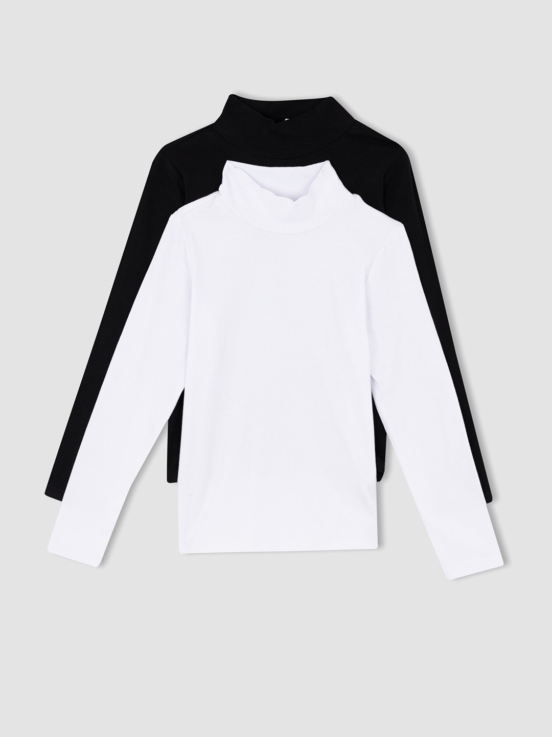 

DeFacto Pack of 2 Black & White Solid Top