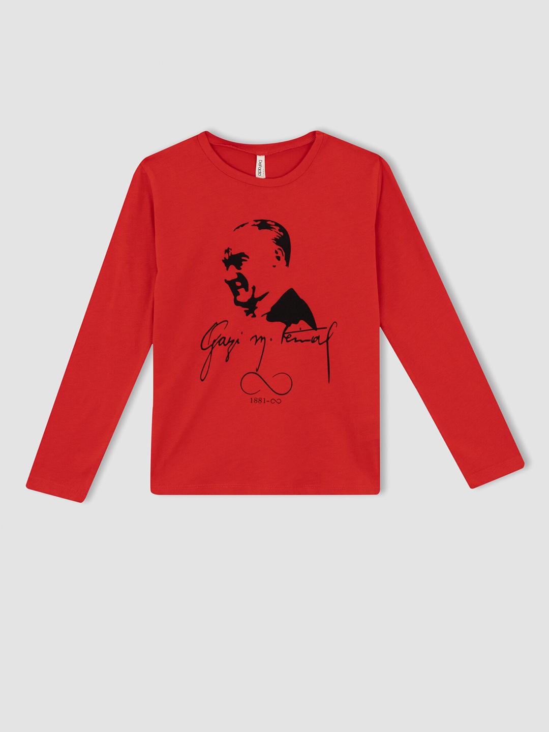 

DeFacto Girls Red Printed Cotton T-shirt