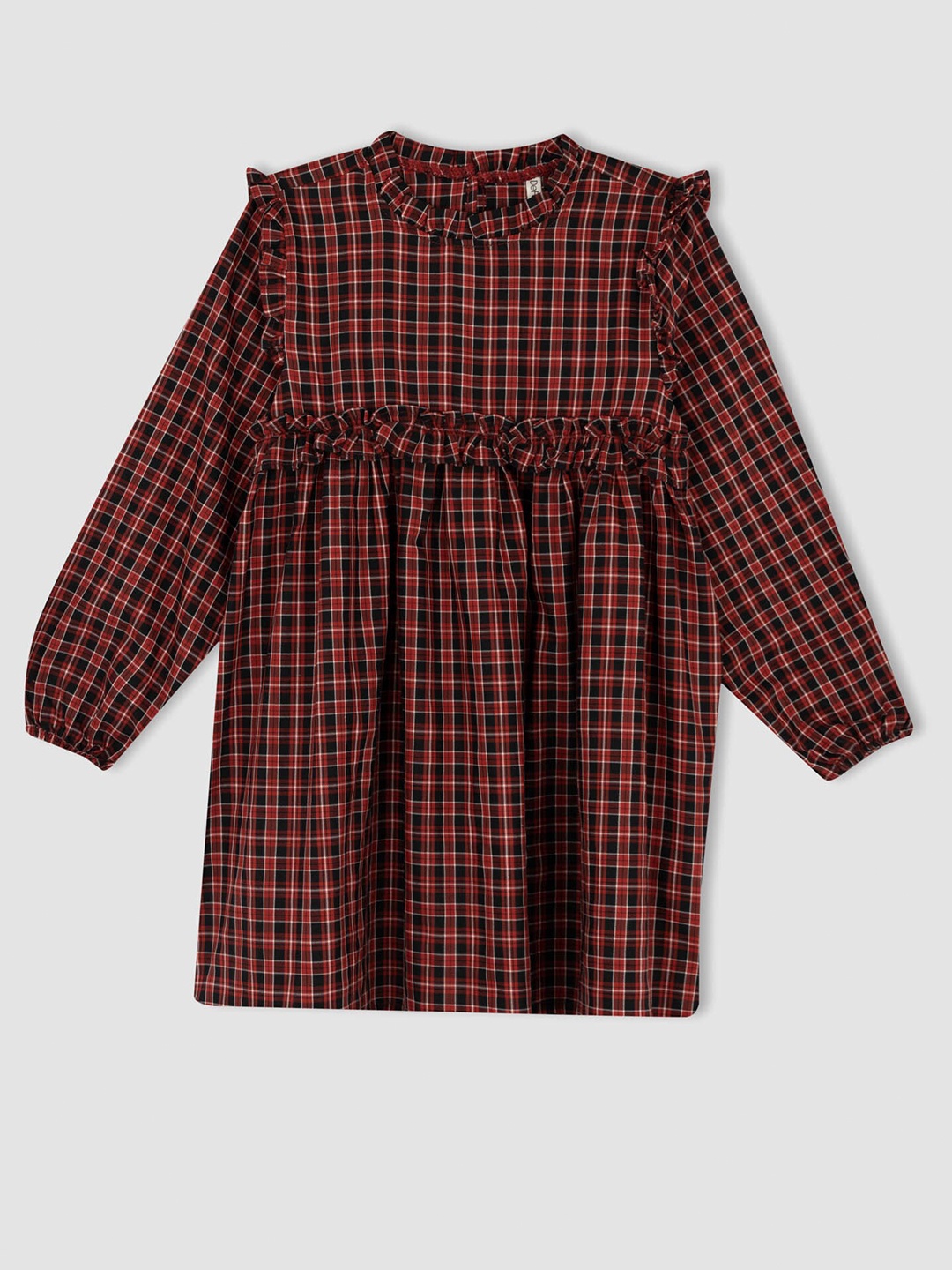 

DeFacto Girls Red & Black Checked Dress