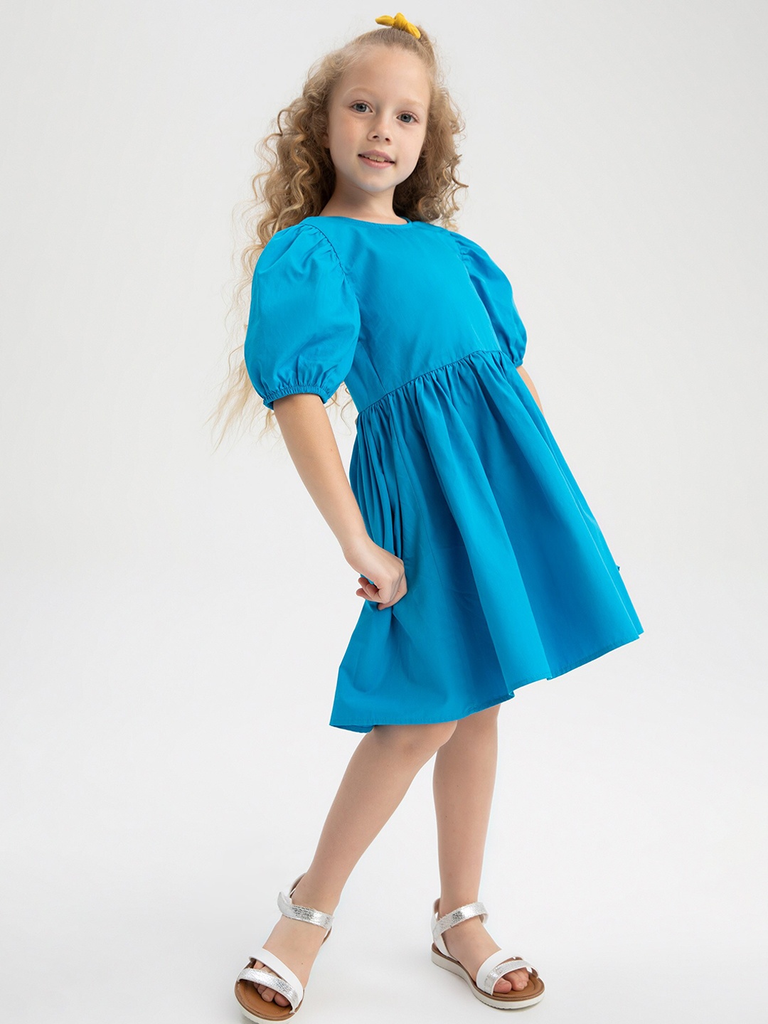

DeFacto Girls Blue Pure Cotton Dress