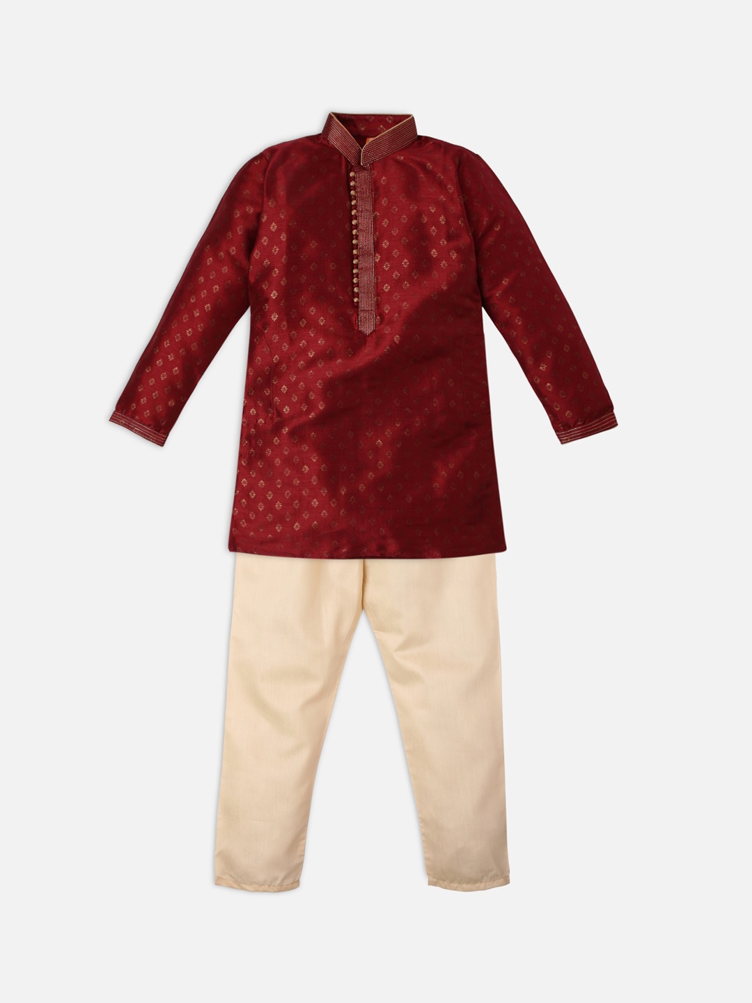 

Ethnicity Boys Maroon Ethnic Motifs Printed Kurta with Pyjamas