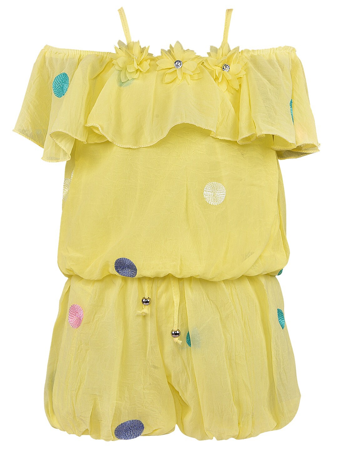 

Wish Karo Girls Yellow Embellished Top with Shorts