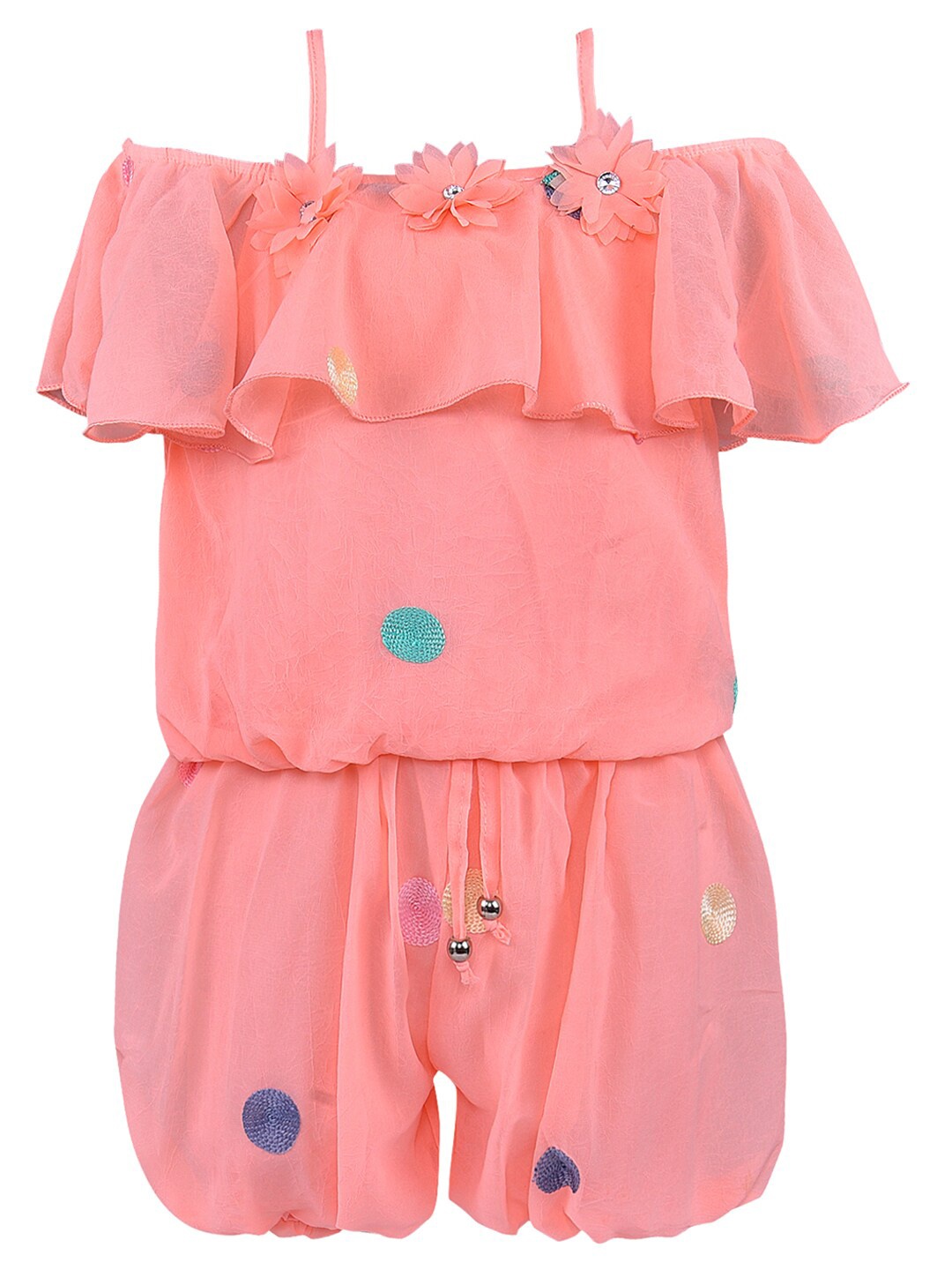 

Wish Karo Girls Peach-Coloured Top with Shorts
