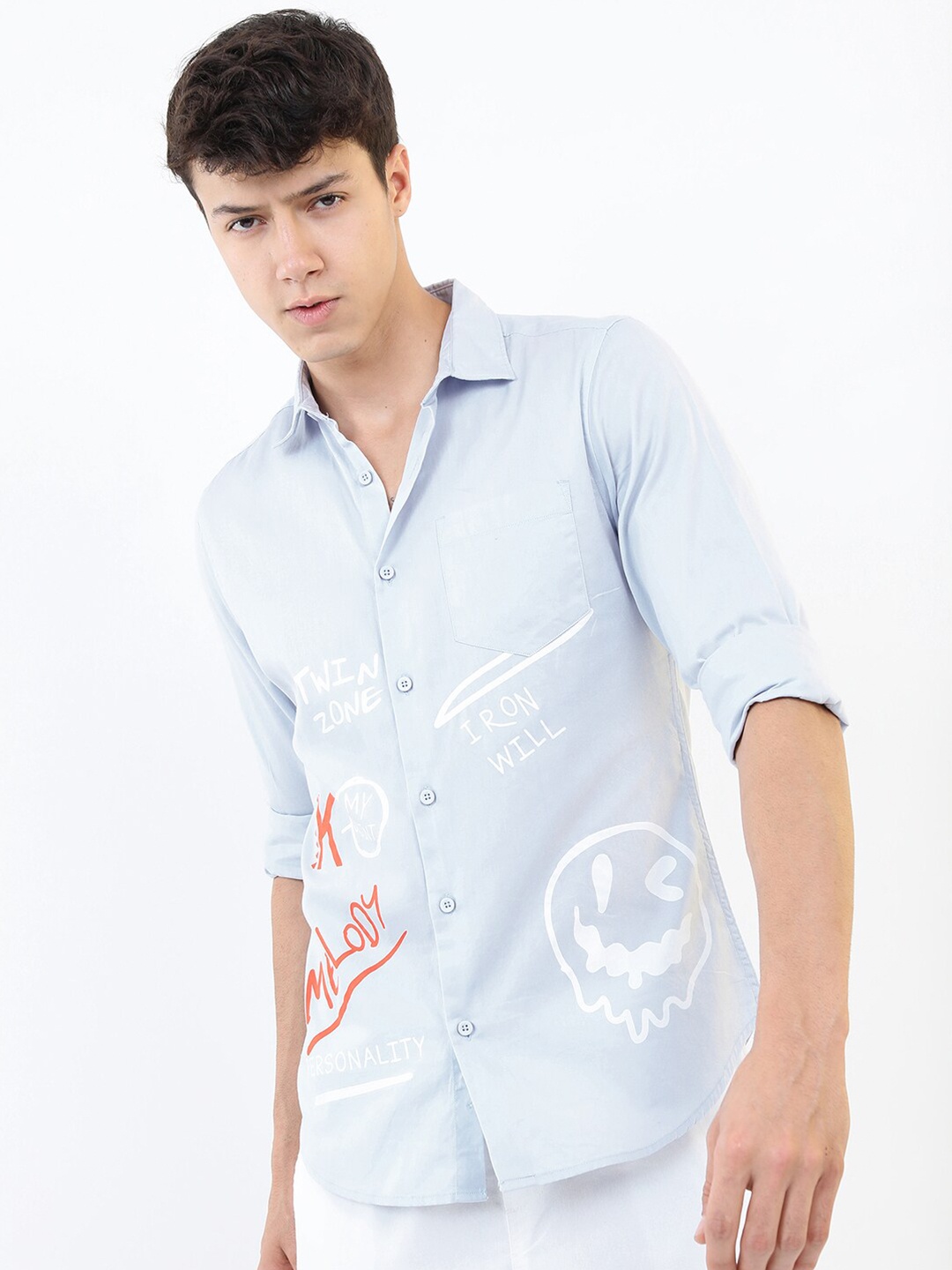

KETCH Men Blue Slim Fit Printed Cotton Casual Shirt