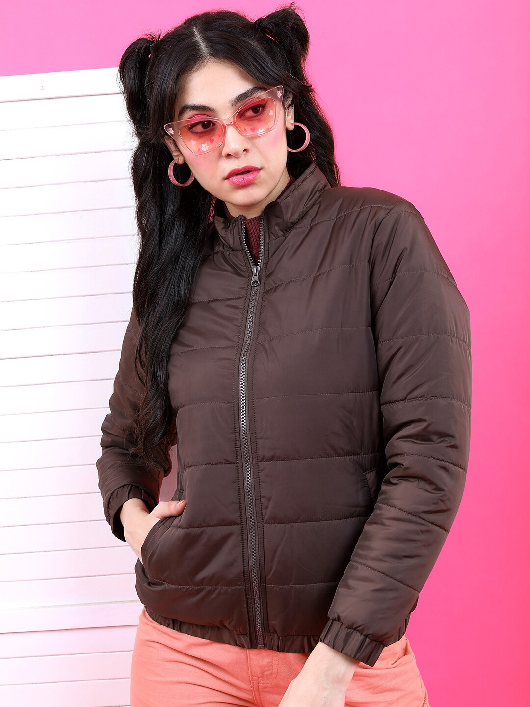 

Tokyo Talkies Women Brown Solid Puffer Jacket