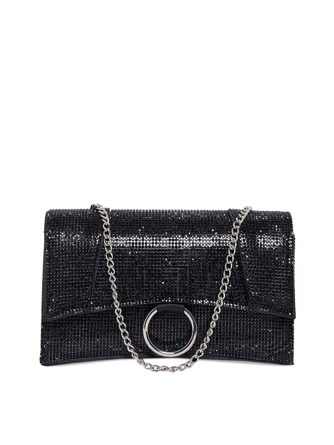 

Call It Spring Black Textured Structured Sling Bag