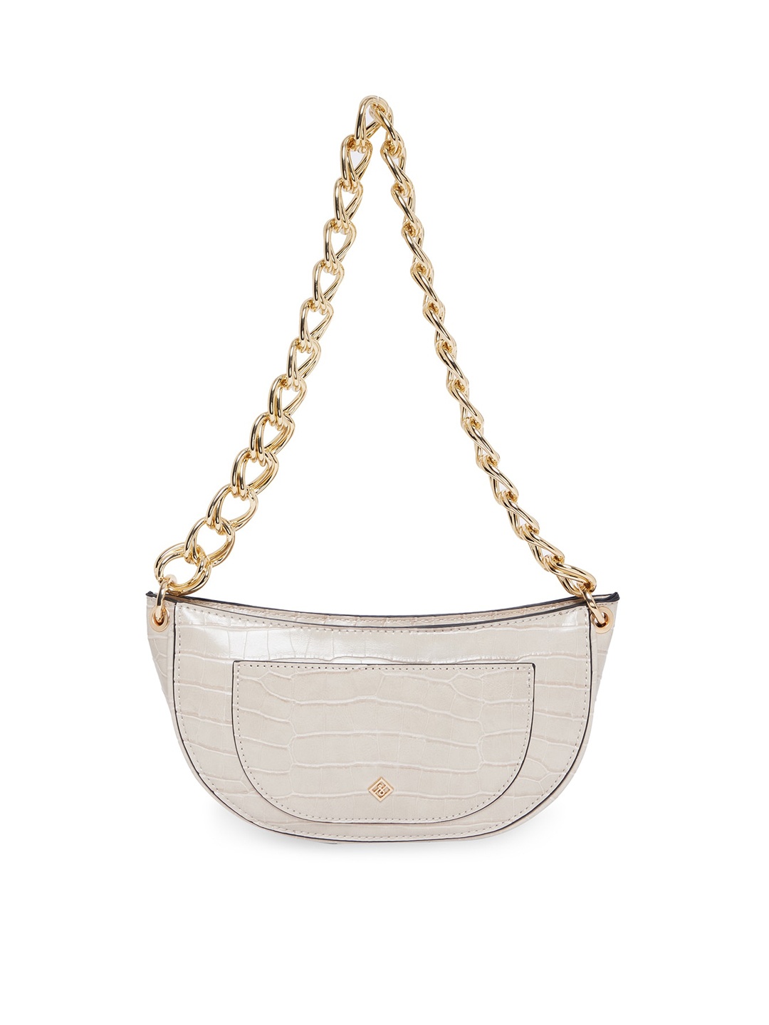 

Call It Spring Tan Textured PU Half Moon Handheld Bag with Quilted