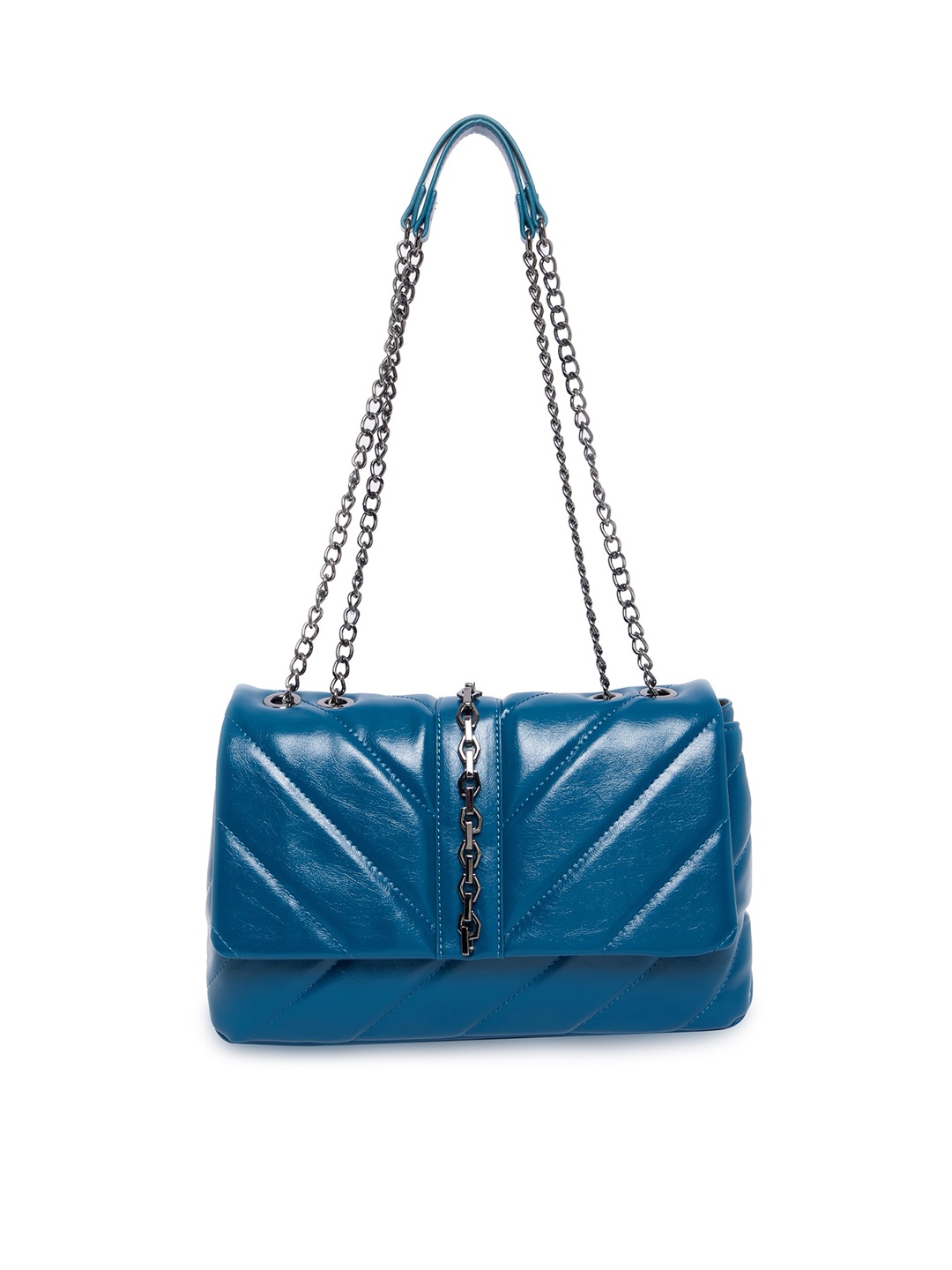 

Call It Spring Blue PU Structured Shoulder Bag