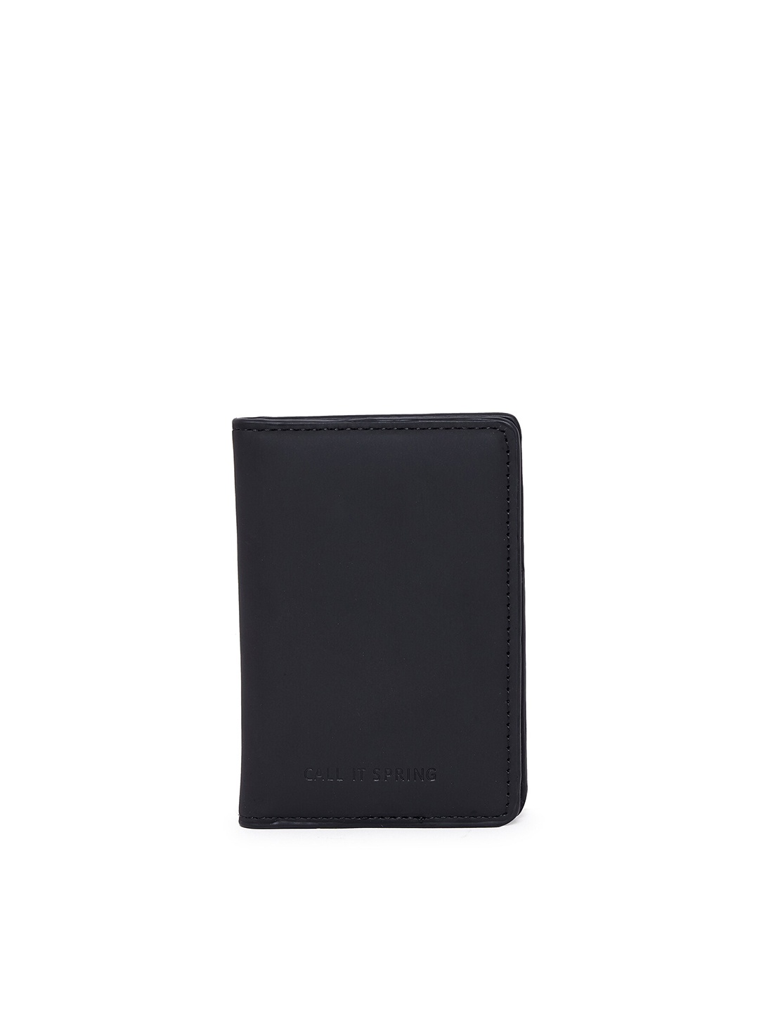 

Call It Spring Men Black Textured PU Two Fold Wallet