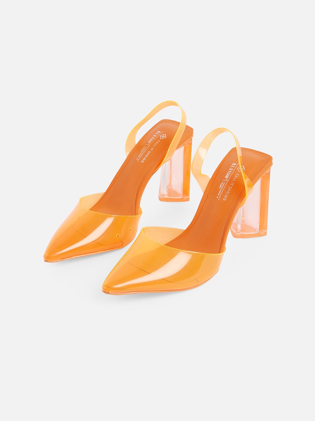 

Call It Spring Women Orange Block Pumps