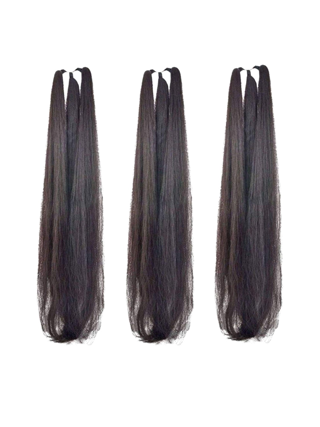

CHRONEX Black Set Of 3 Medium Synthetic Hair Extension