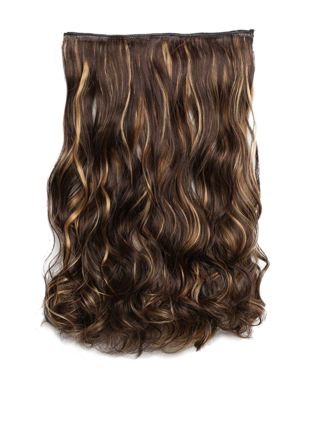 

CHRONEX Synthetic 5 Clips Based Highlighted Curly Hair Extension, Gold