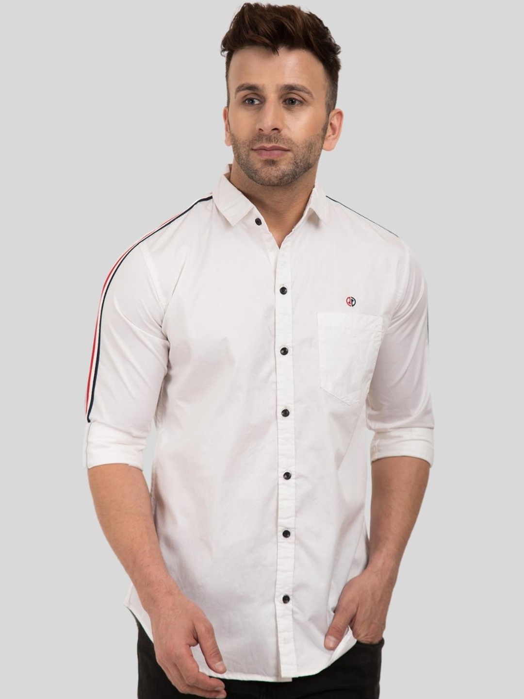 

DEZANO Men White Comfort Cotton Casual Shirt