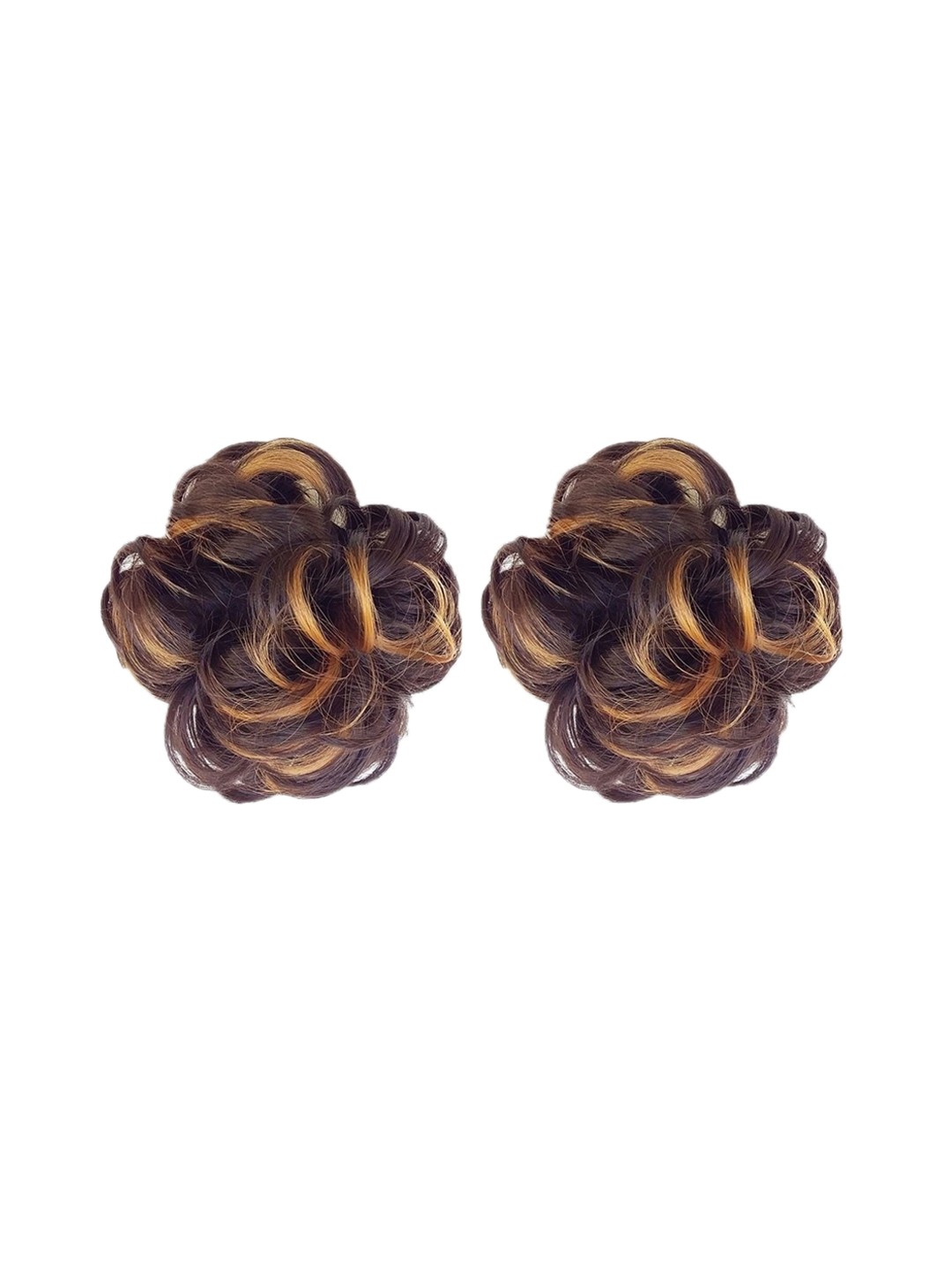 

CHANDERKASH Gold-Coloured Set Of 2 Synthetic Highlighter Hair Clutcher Juda Extension