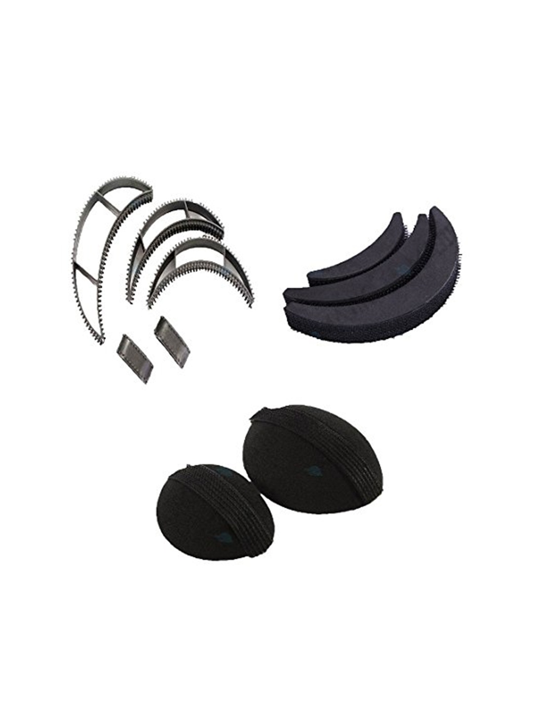 

CHANDERKASH Set Of 10 Hair Puff with Hair Base and Hair Bumpits, Black