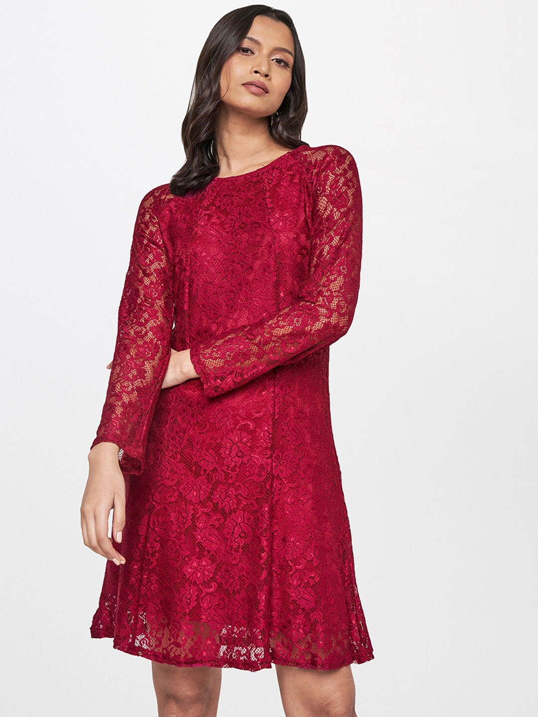

AND Women Red A-Line Dress