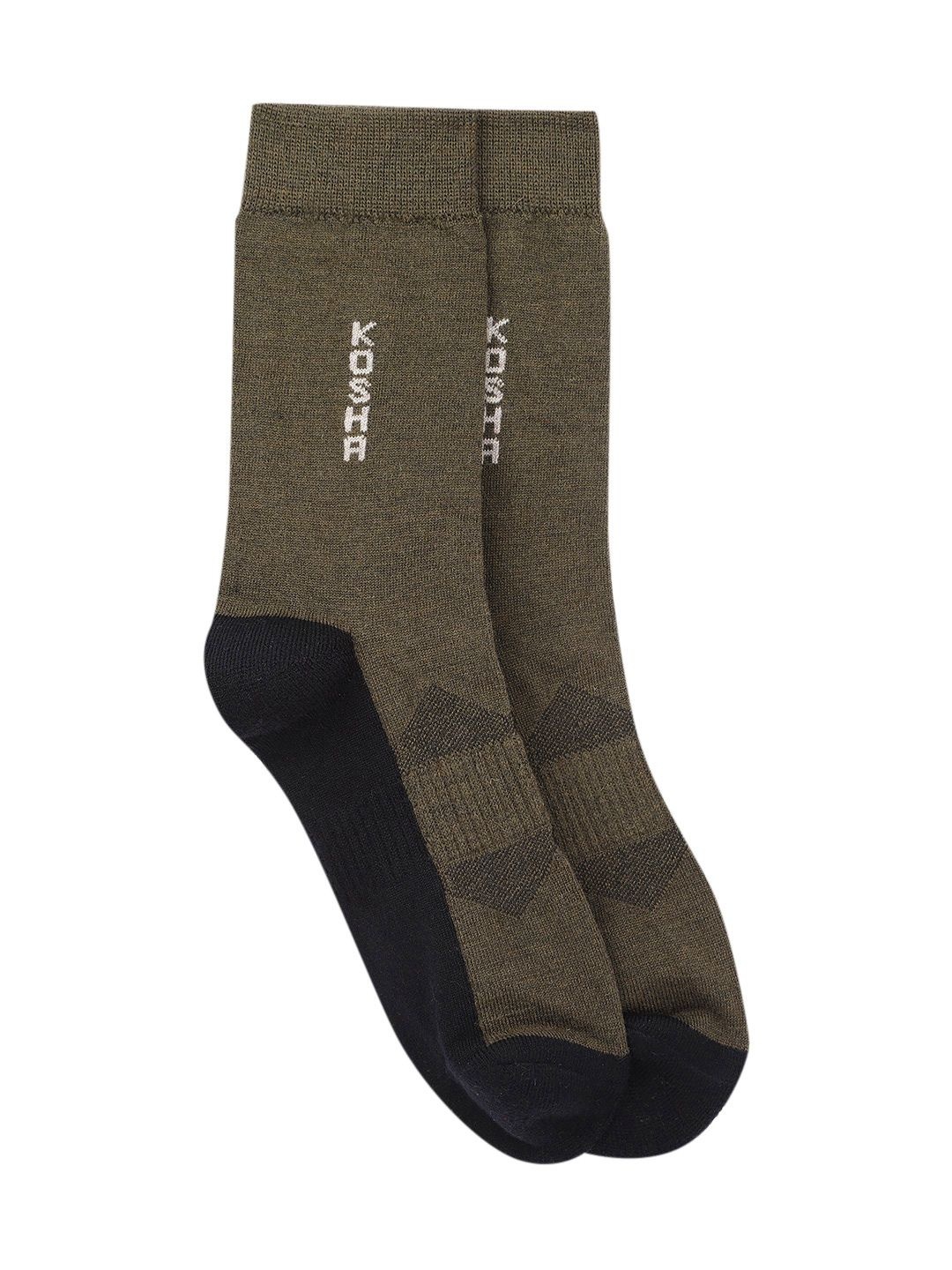 

Kosha Men Olive & Black Merino Wool Regular Length Warm Technical Socks