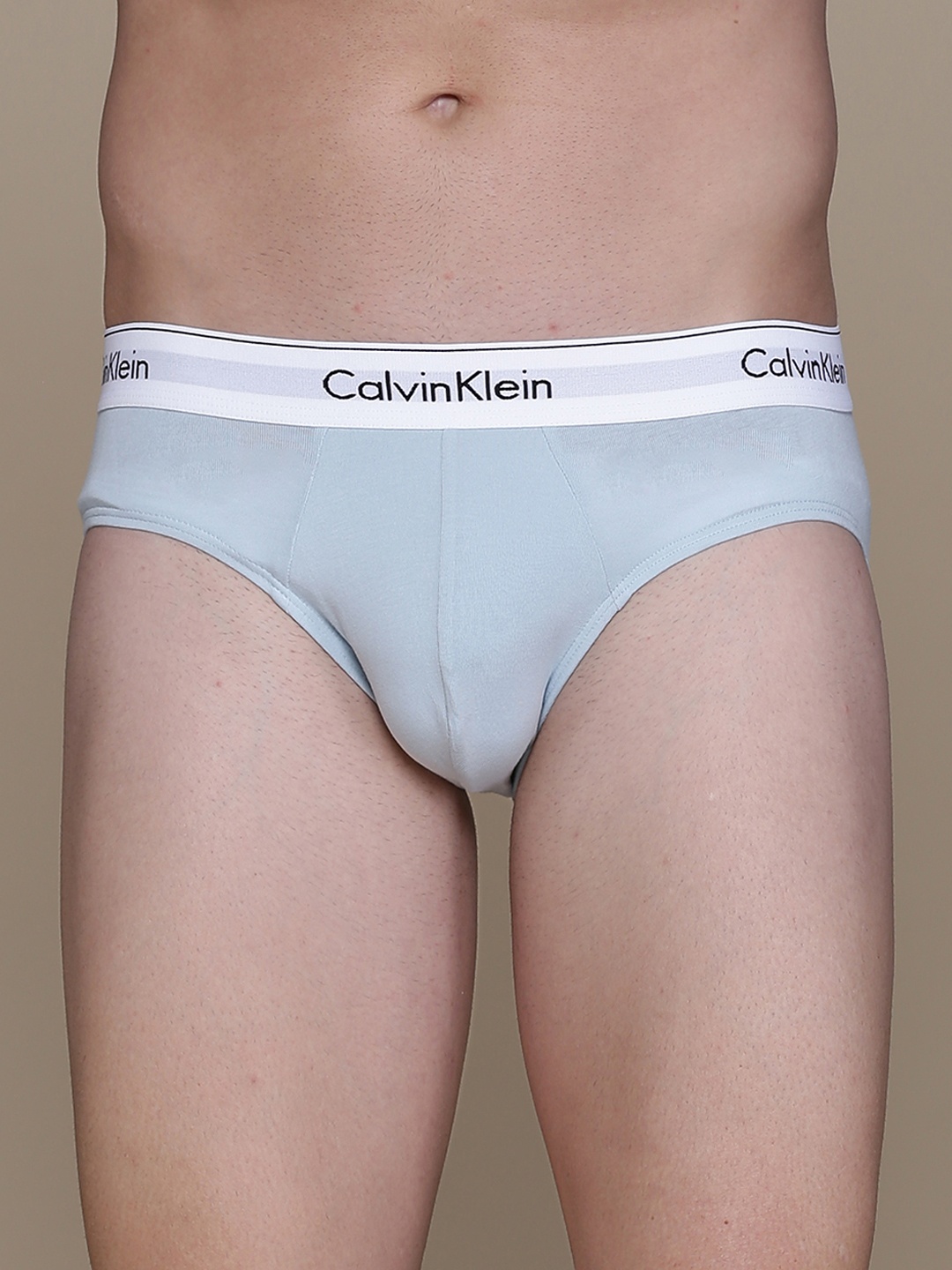 

Calvin Klein Underwear Men Blue Solid Low-Rise Knitted Hipster Briefs