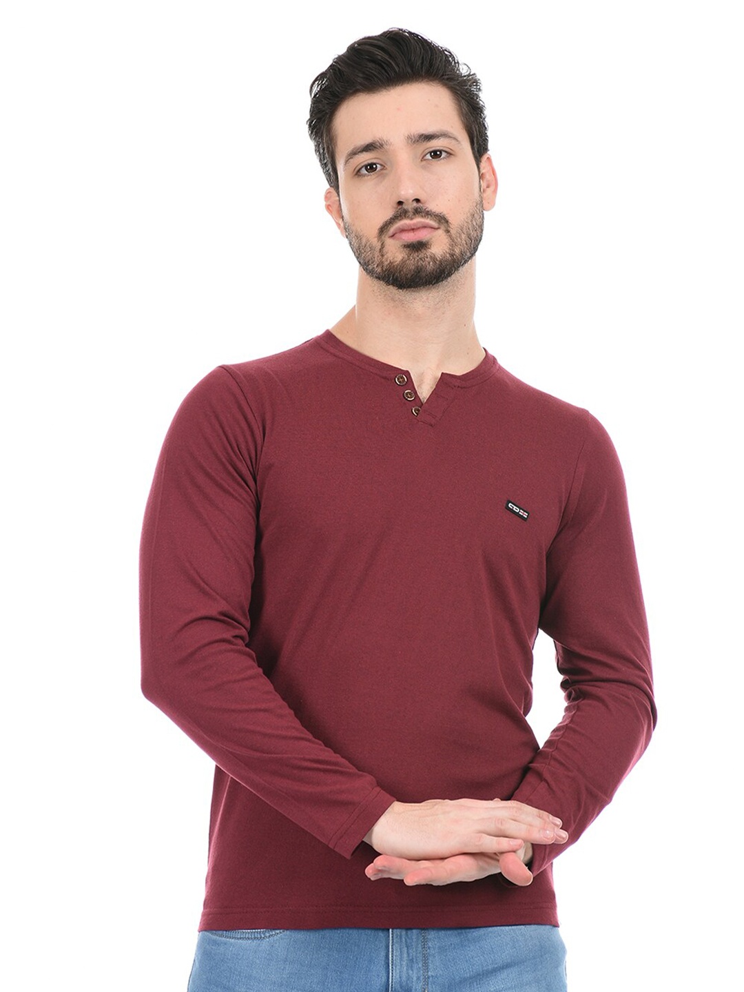 

Cloak & Decker by Monte Carlo Men Maroon Cotton T-shirt