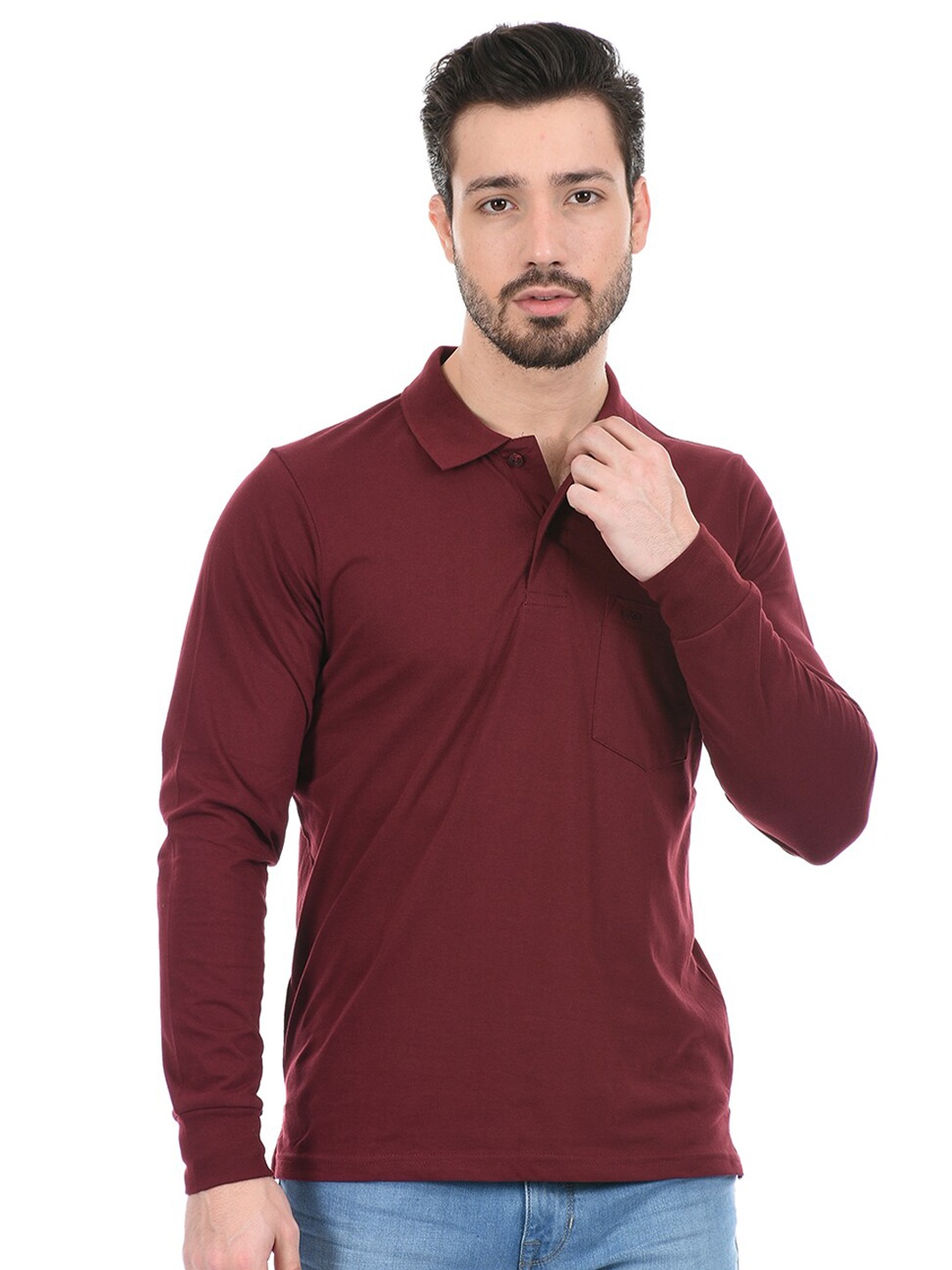 

Cloak & Decker by Monte Carlo Men Maroon Polo Collar T-shirt