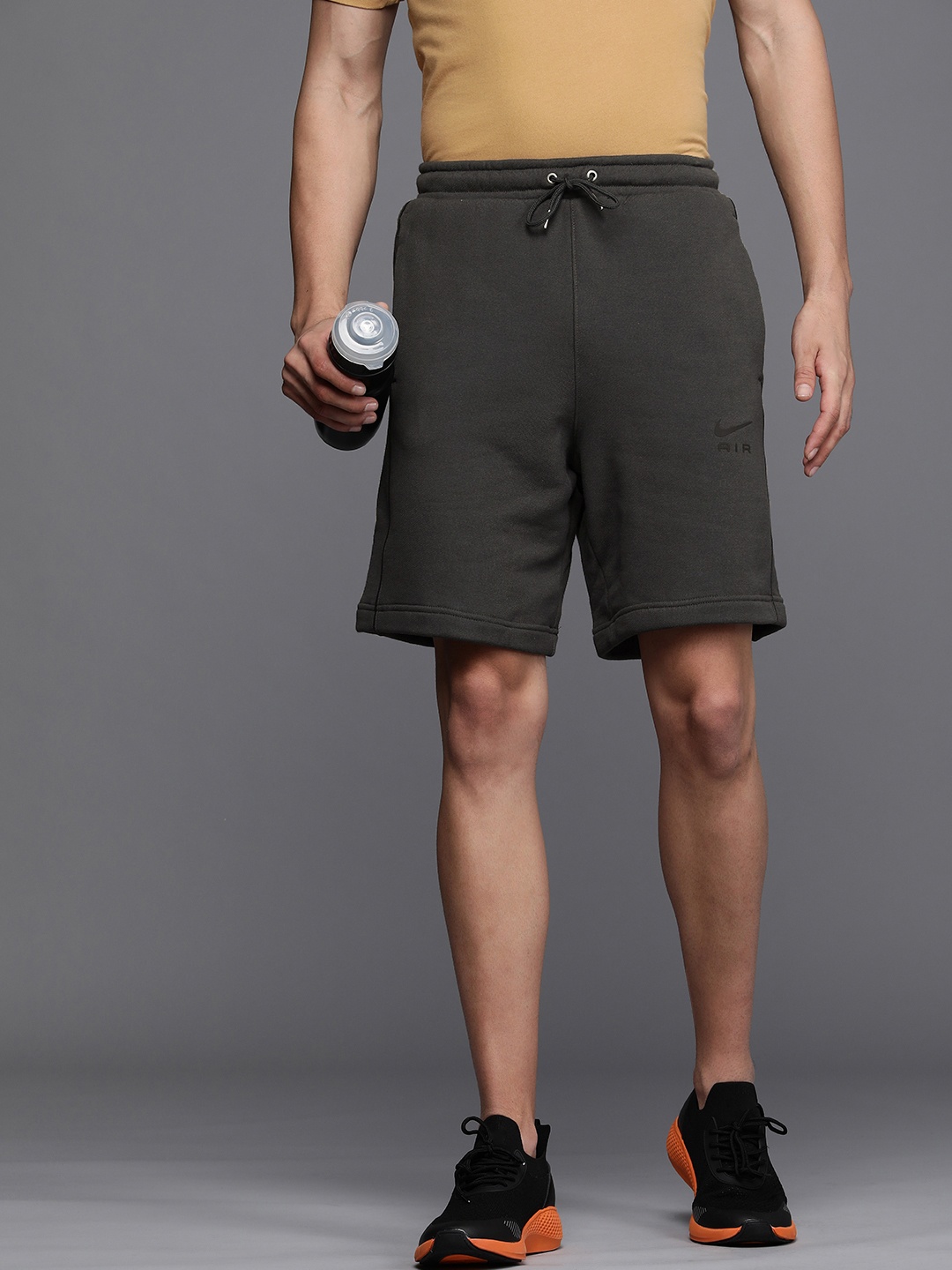 

Nike Men Charcoal Pure Cotton Above Knee Length Shorts