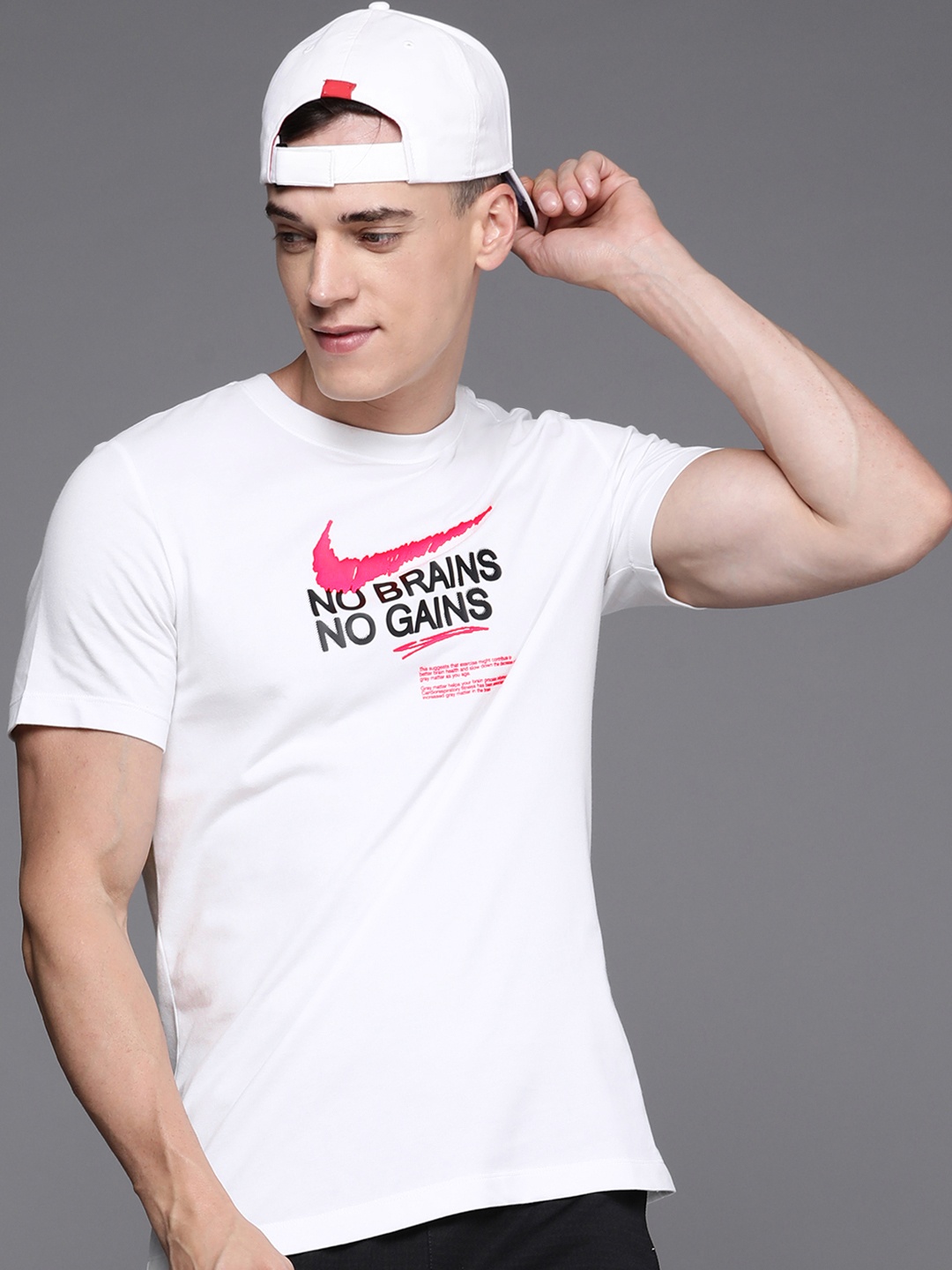 

Nike Men White DYE 2 Typography Printed Dri-FIT Training T-shirt