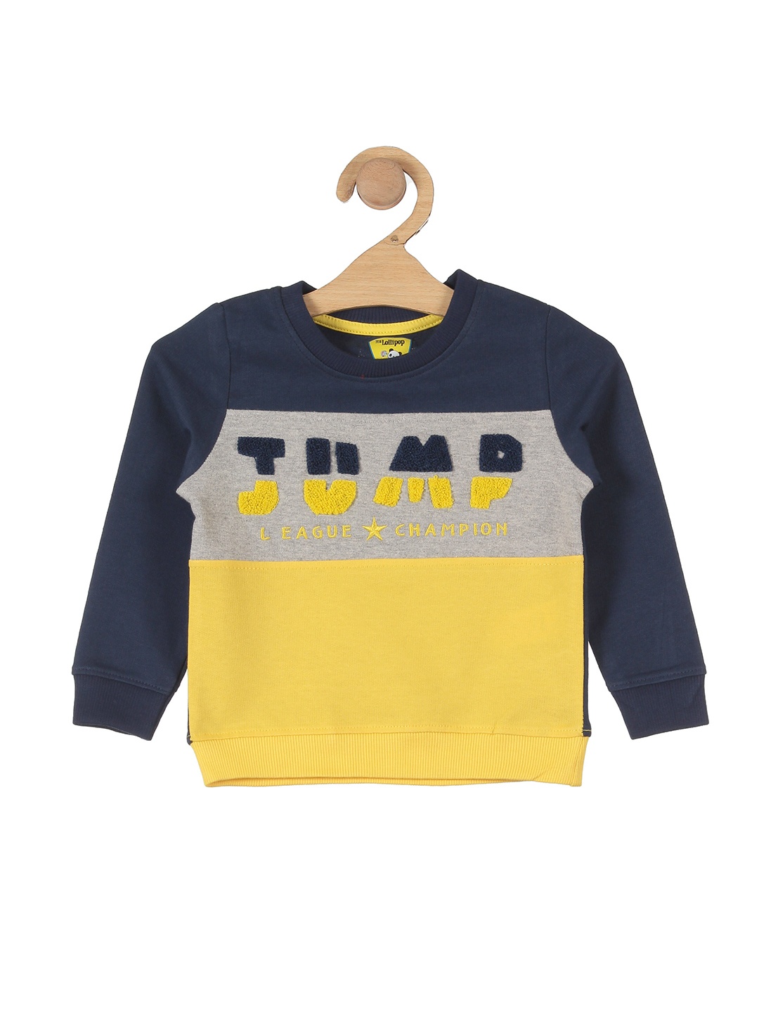 

Lil Lollipop Unisex Kids Navy Blue Colourblocked Sweatshirt