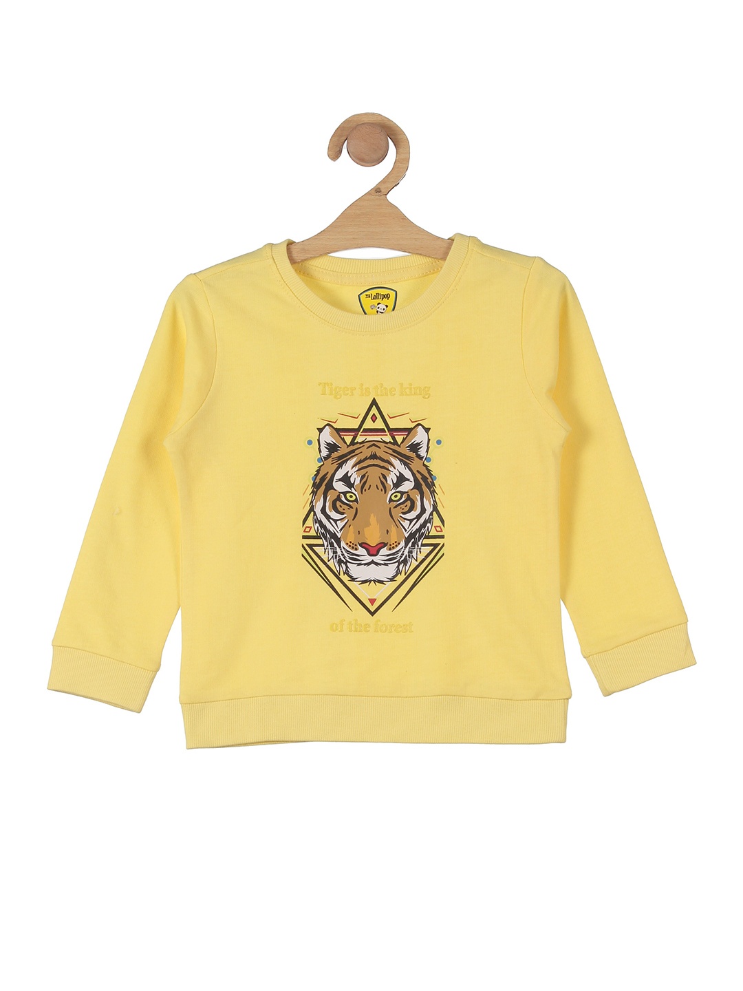 

Lil Lollipop Unisex Kids Yellow Graphic Printed Cotton Sweatshirt