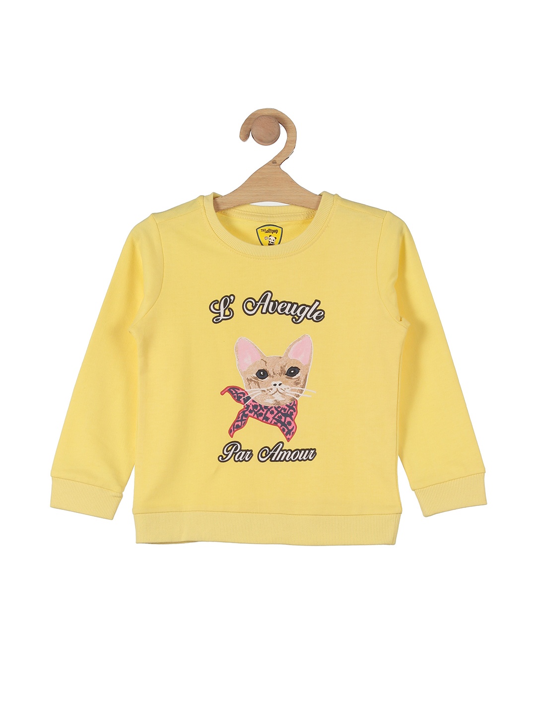 

Lil Lollipop Kids Yellow Printed Sweatshirt