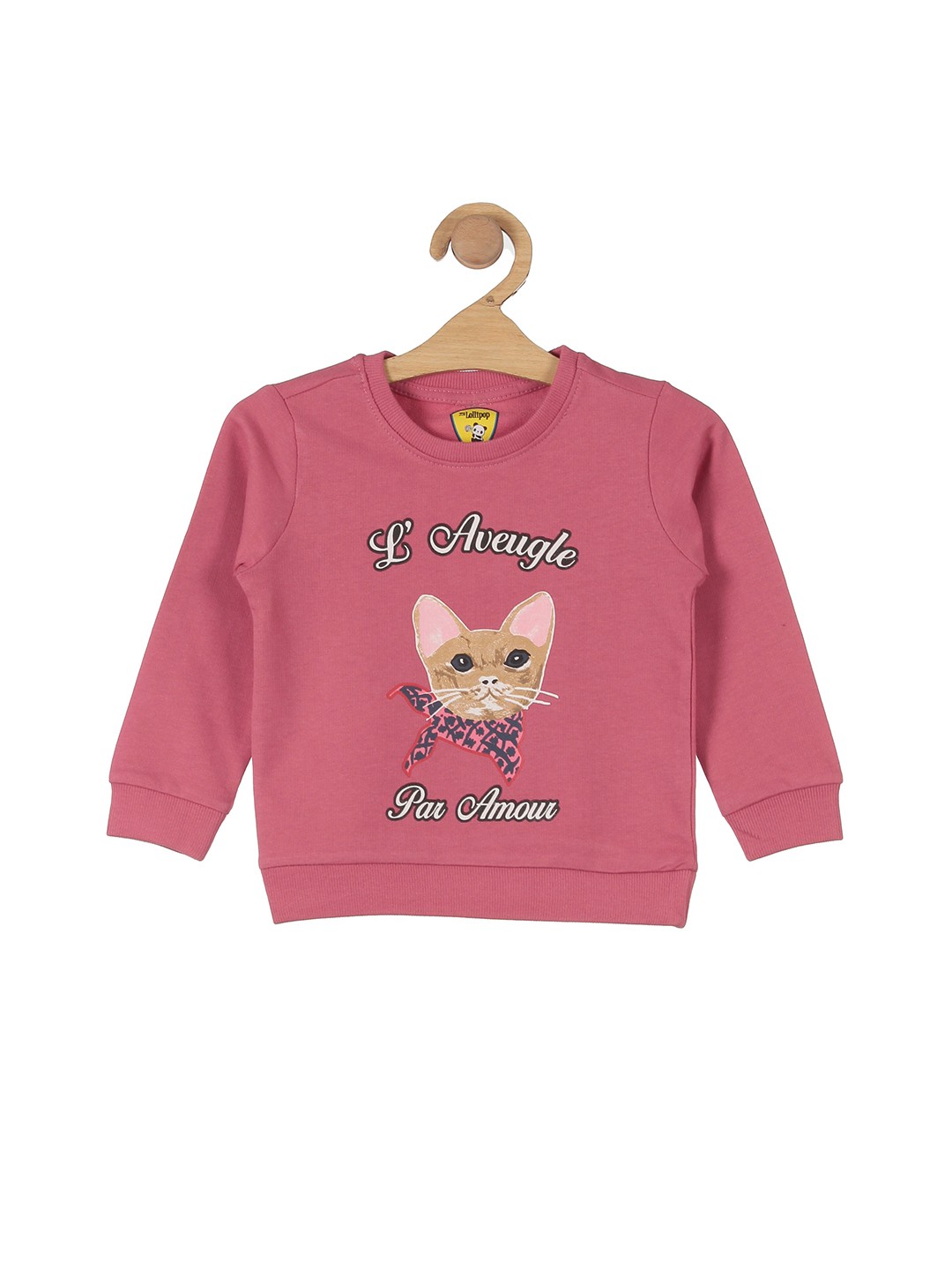 

Lil Lollipop Unisex Kids Pink Cotton Sweatshirt