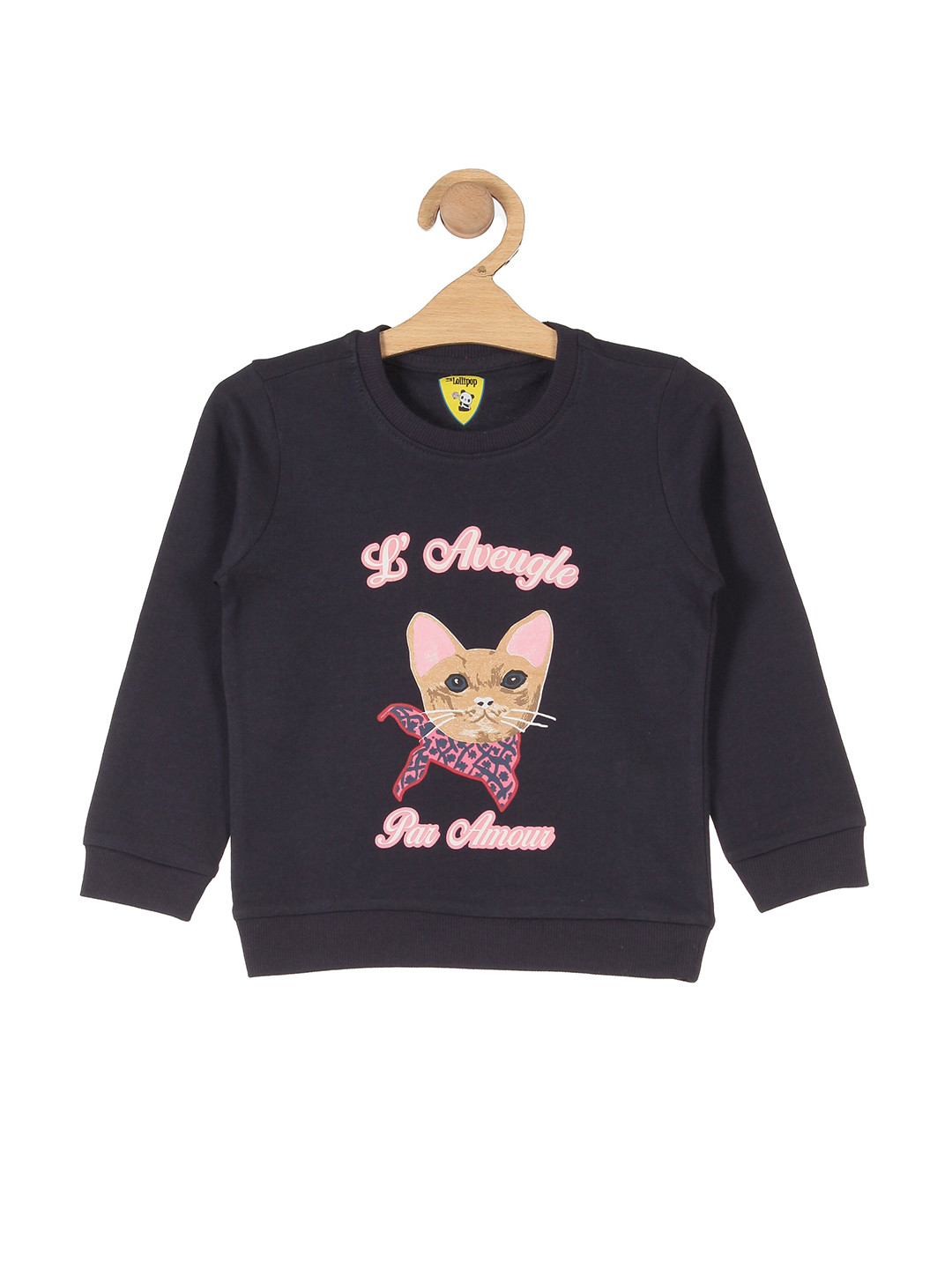 

Lil Lollipop Unisex Kids Navy Blue Printed Sweatshirt