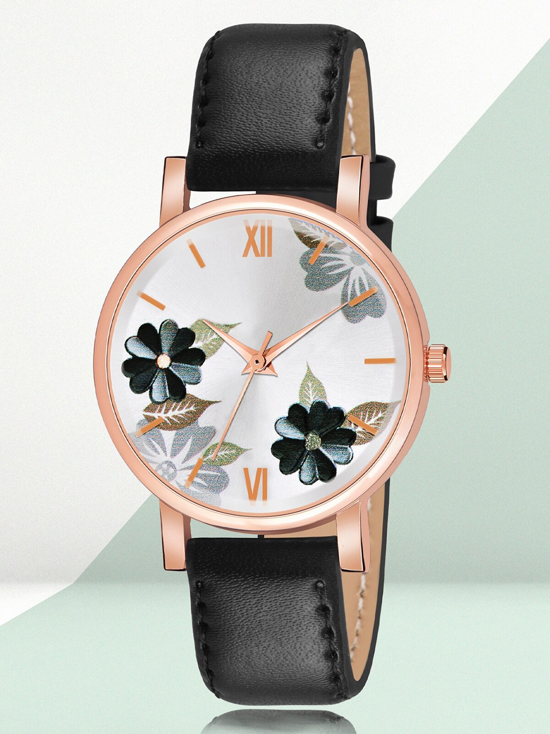 

Shocknshop Women White Printed Dial & Black Leather Straps Analogue Watch- W47Black