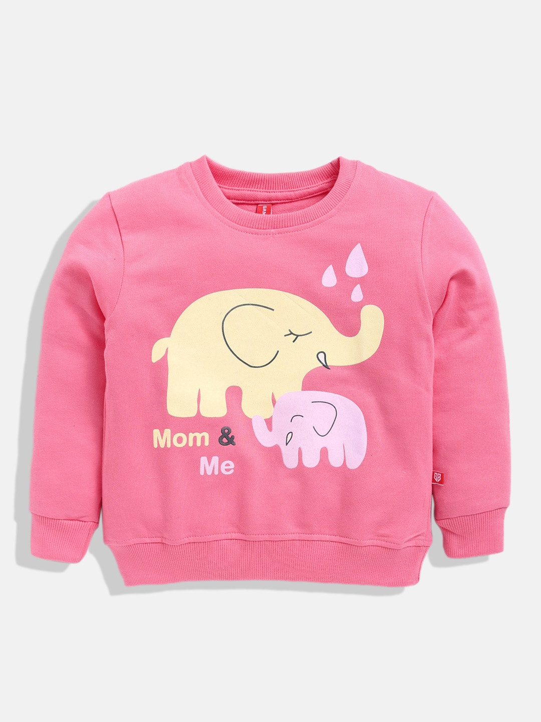 

GAME BEGINS Girls Printed Premium Cotton Sweatshirt, Pink