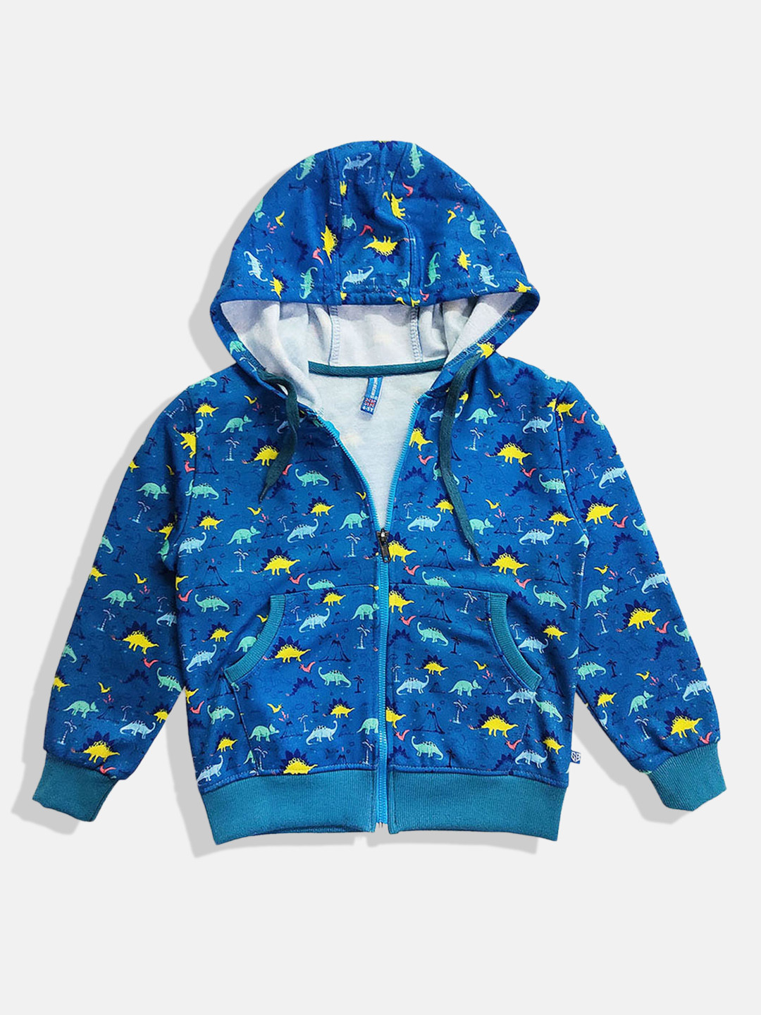 

GAME BEGINS Boys Premium Cotton Conversational Printed Hooded Sweatshirt, Blue