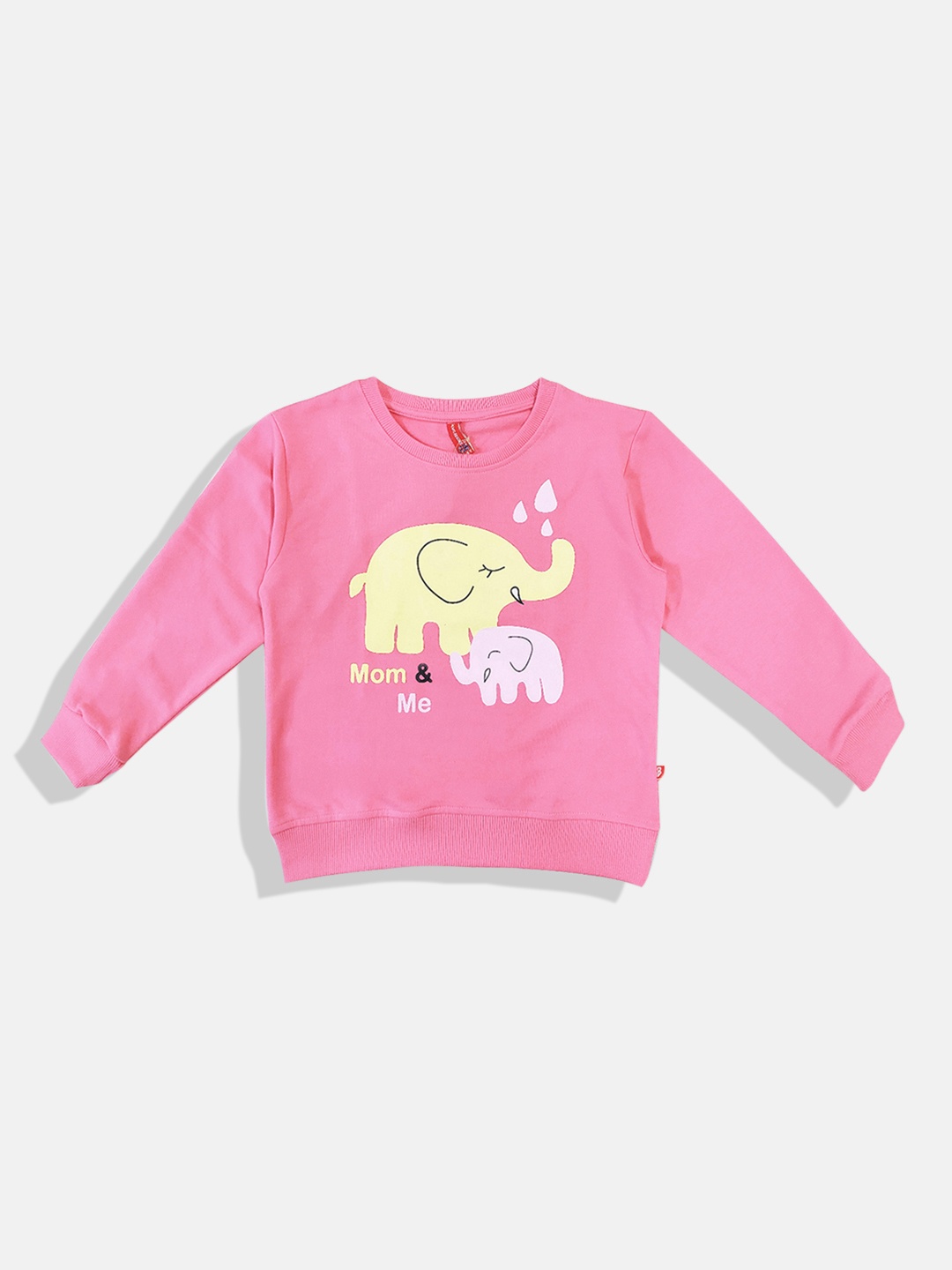 

GAME BEGINS Girls Printed Premium Cotton Sweatshirt, Pink