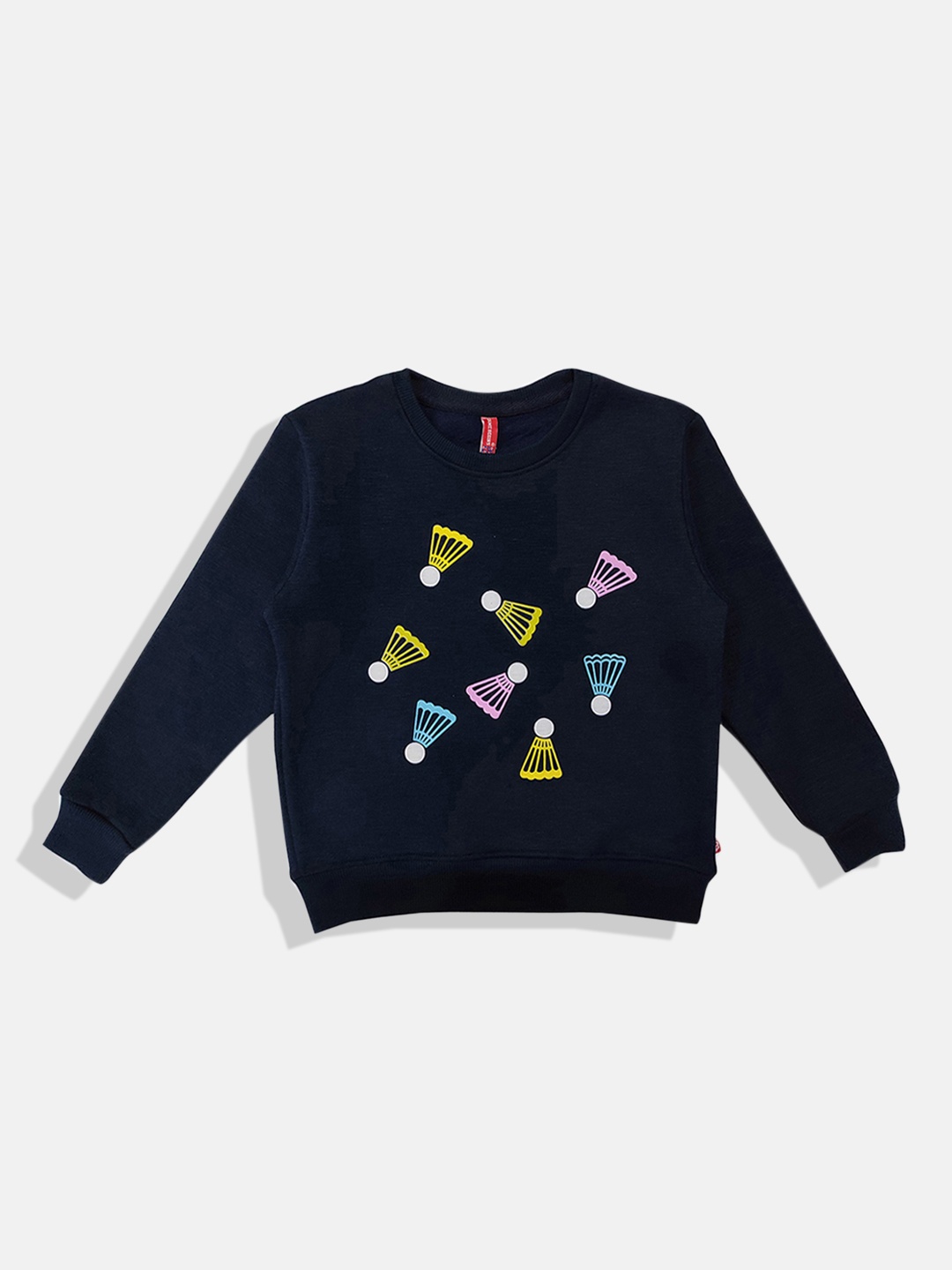 

GAME BEGINS Girls Printed Premium Cotton Sweatshirt, Navy blue