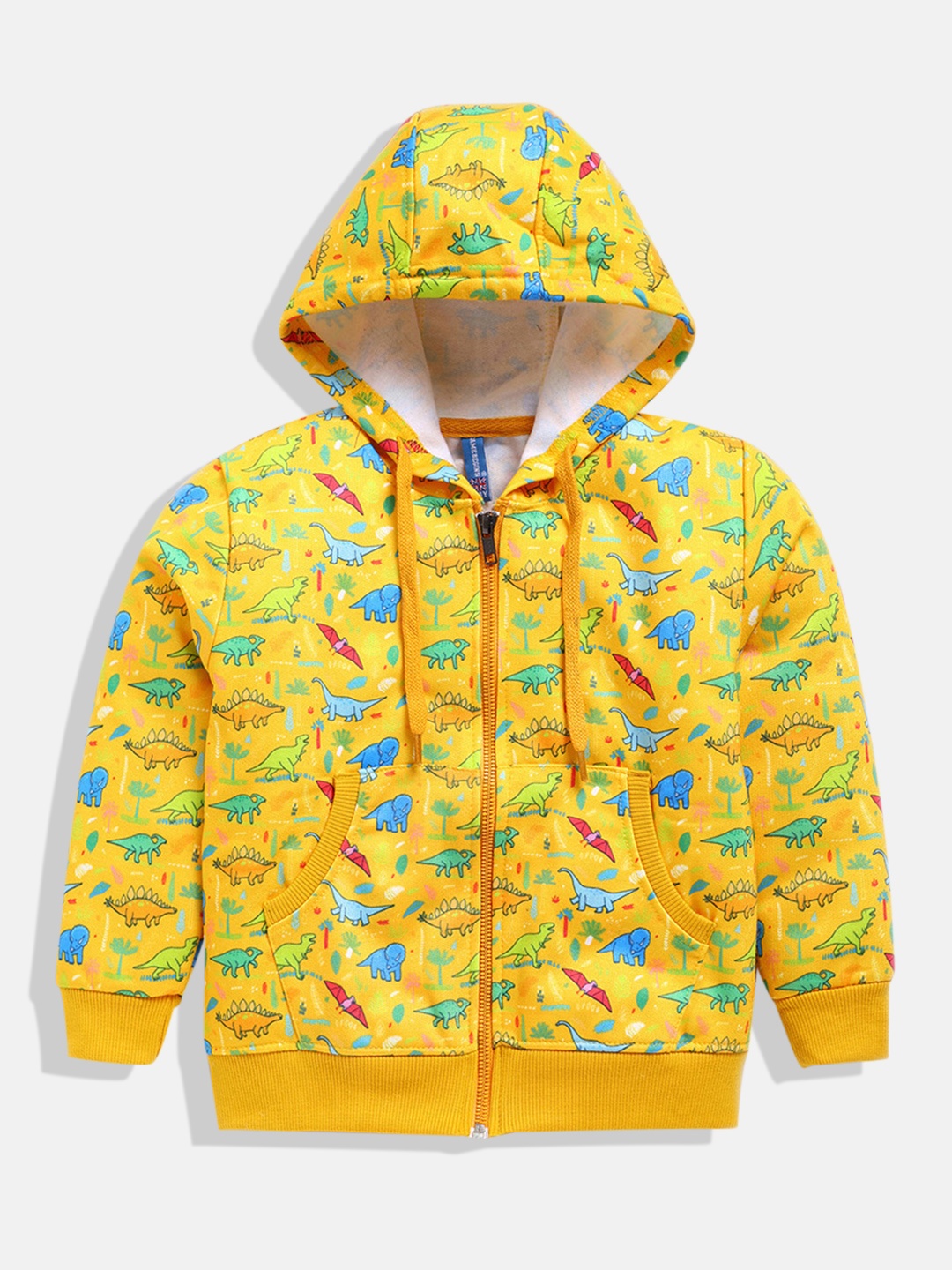 

GAME BEGINS Boys Printed Hooded Premium Cotton Sweatshirt, Yellow