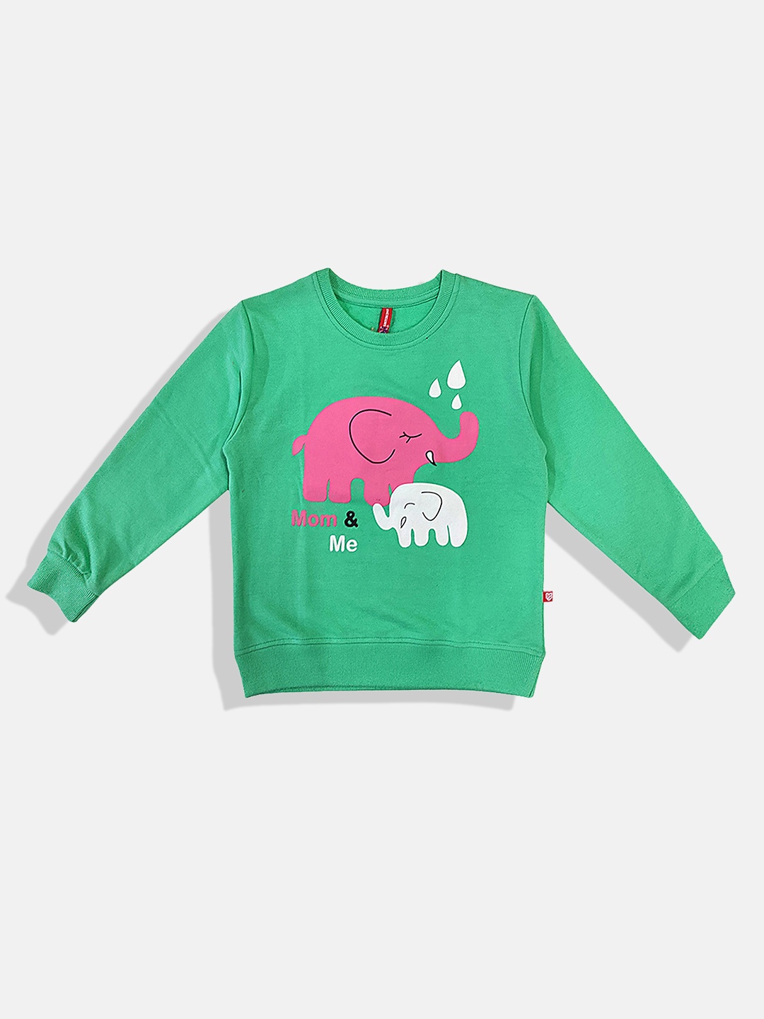 

GAME BEGINS Girls Premium Cotton Graphic Printed Sweatshirt, Green