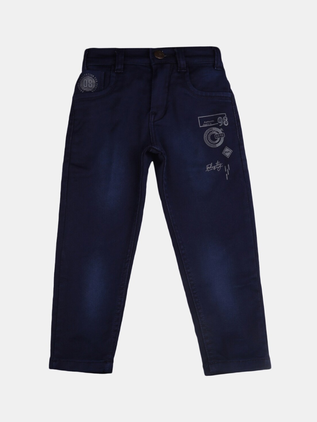 

V-Mart Boys Navy Blue Printed Easy Wash Trousers