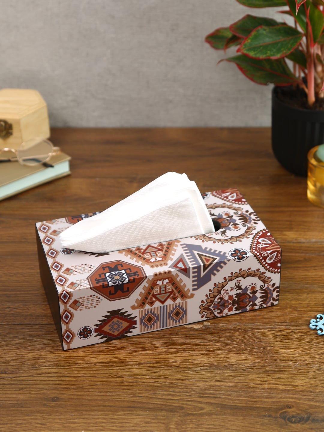 

Reinvention Factory Cream Wooden Tissue Paper Box