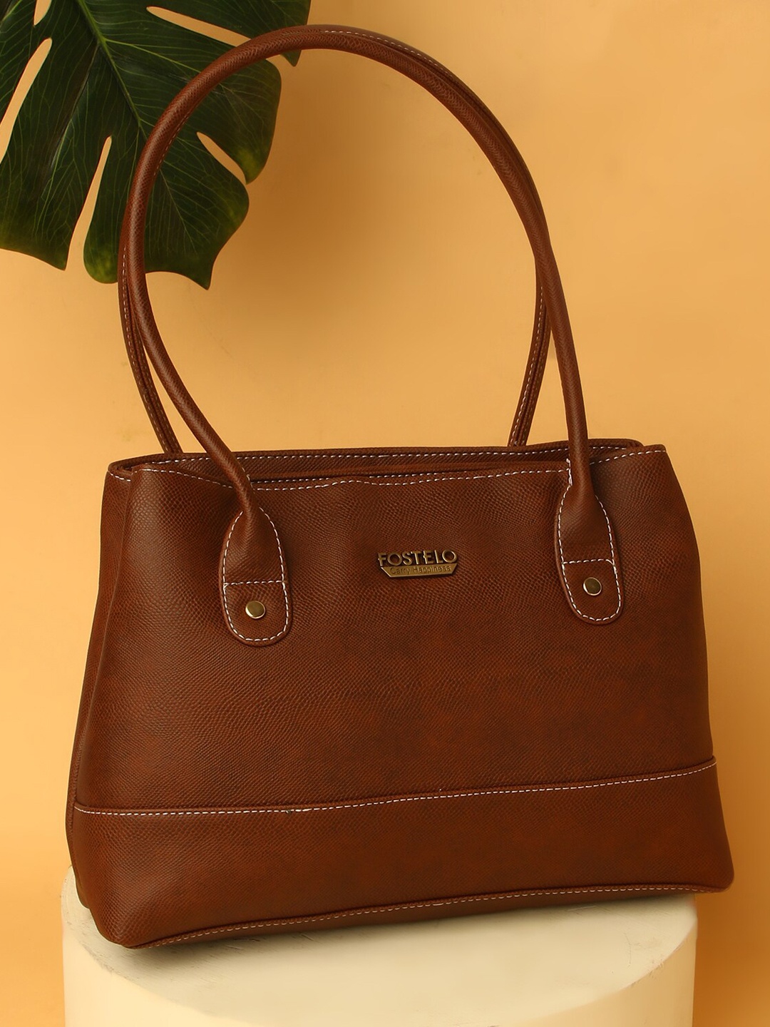 

Fostelo Brown Structured Handheld Bag