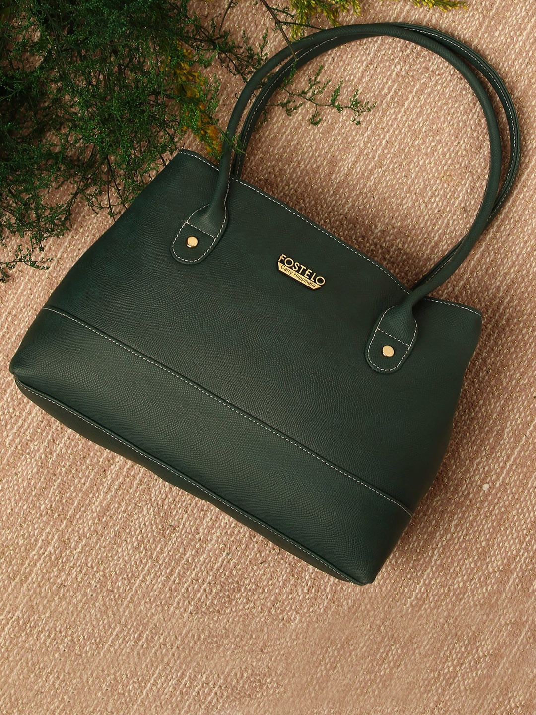 

Fostelo Green Structured Handheld Bag