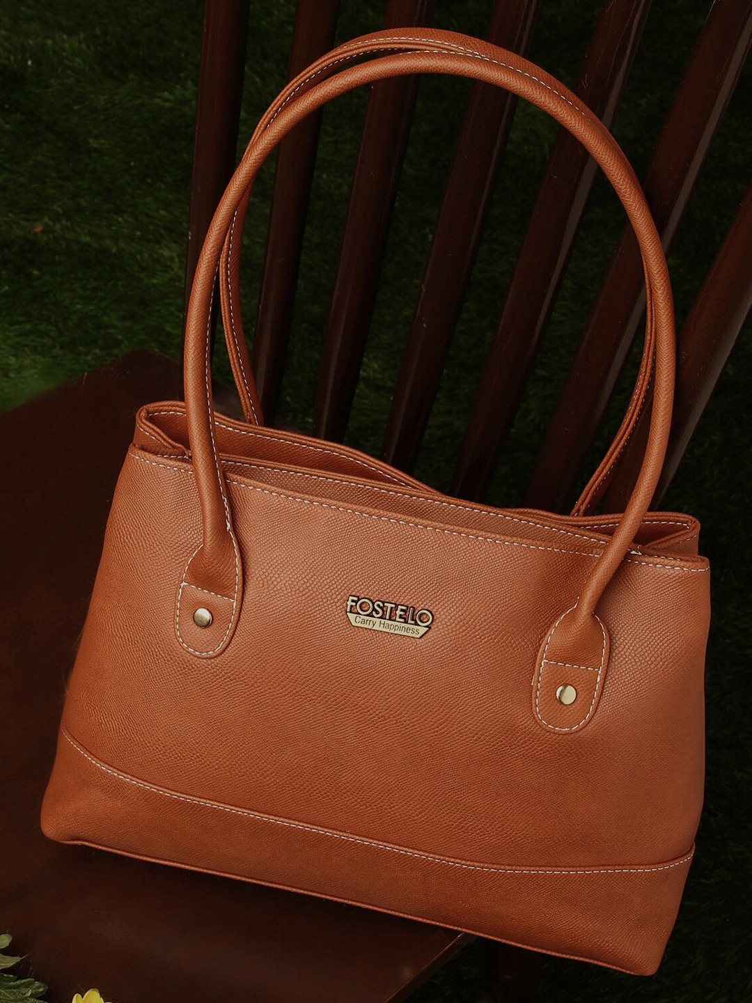 

Fostelo Women Tan PU Structured Shoulder Bag