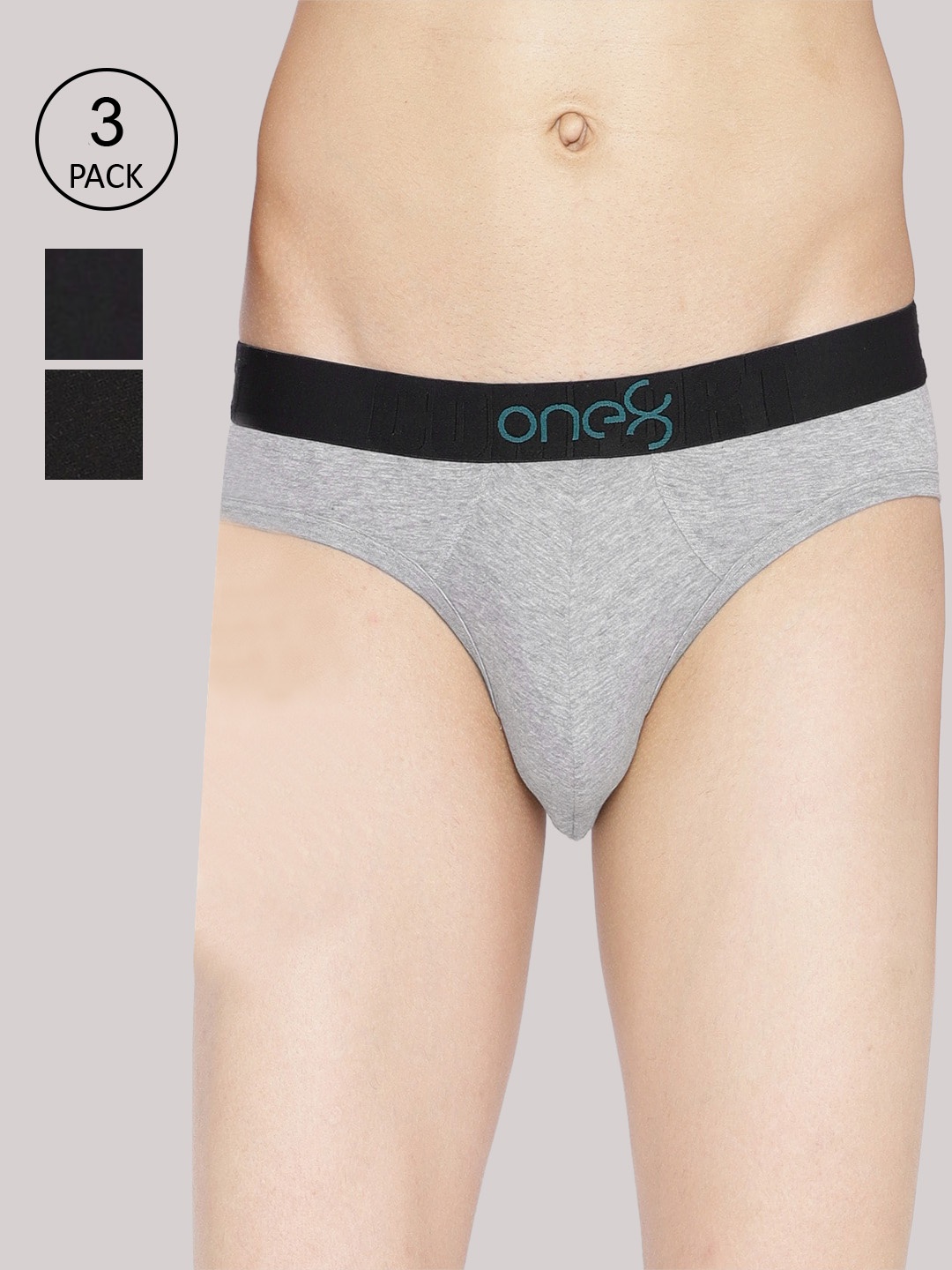 

one8 by Virat Kohli Men Pack Of 3 Basic Briefs, Black